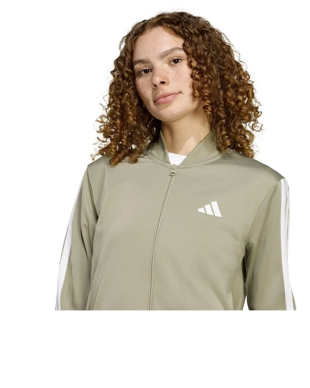 adidas Donna Essentials 3-Stripes Track Suit, Silver Pebble, M - immagine 2