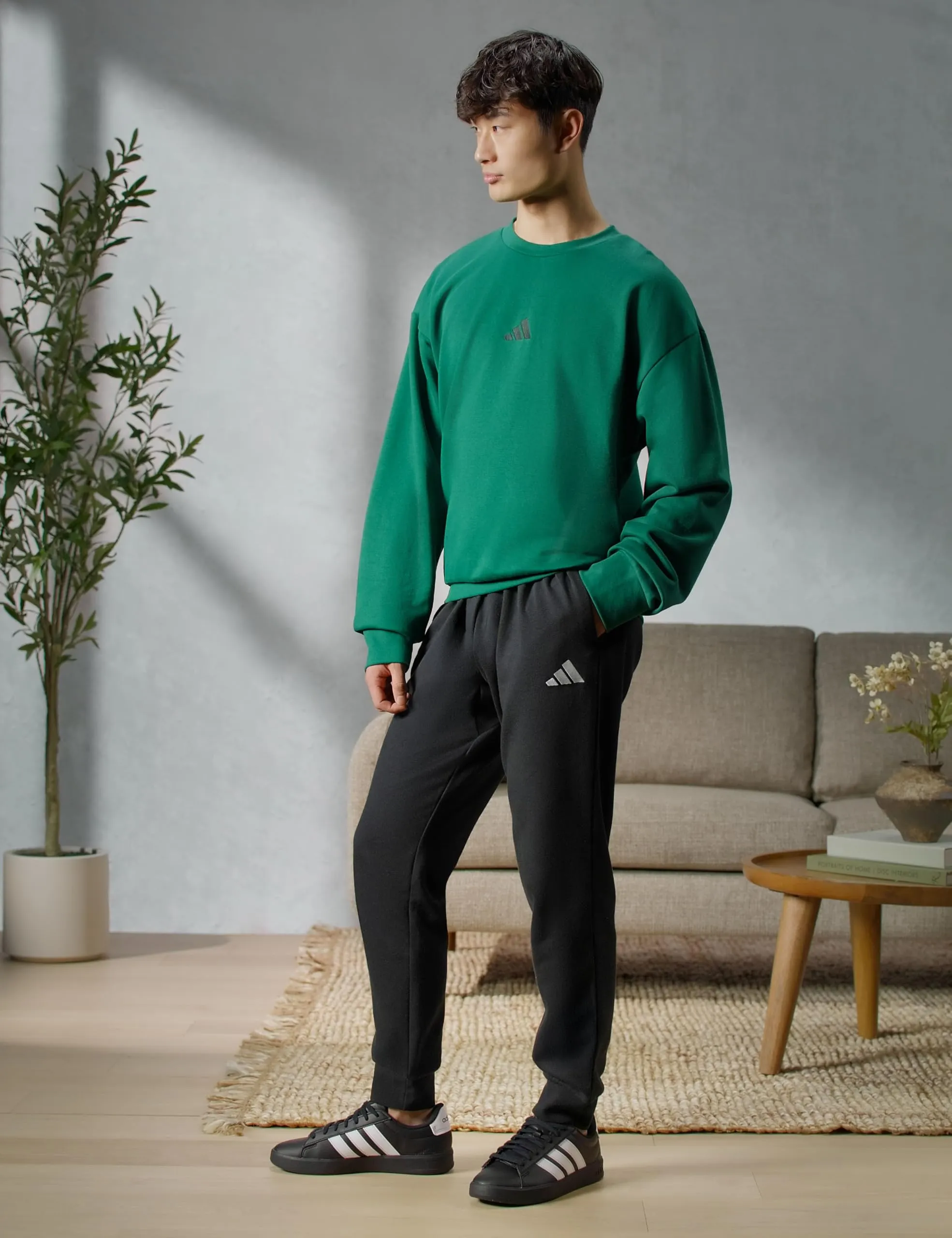 Adidas Essentials Feel Cozy Fleece Pants, Men's, Nero/Bianco, XXL - immagine 5