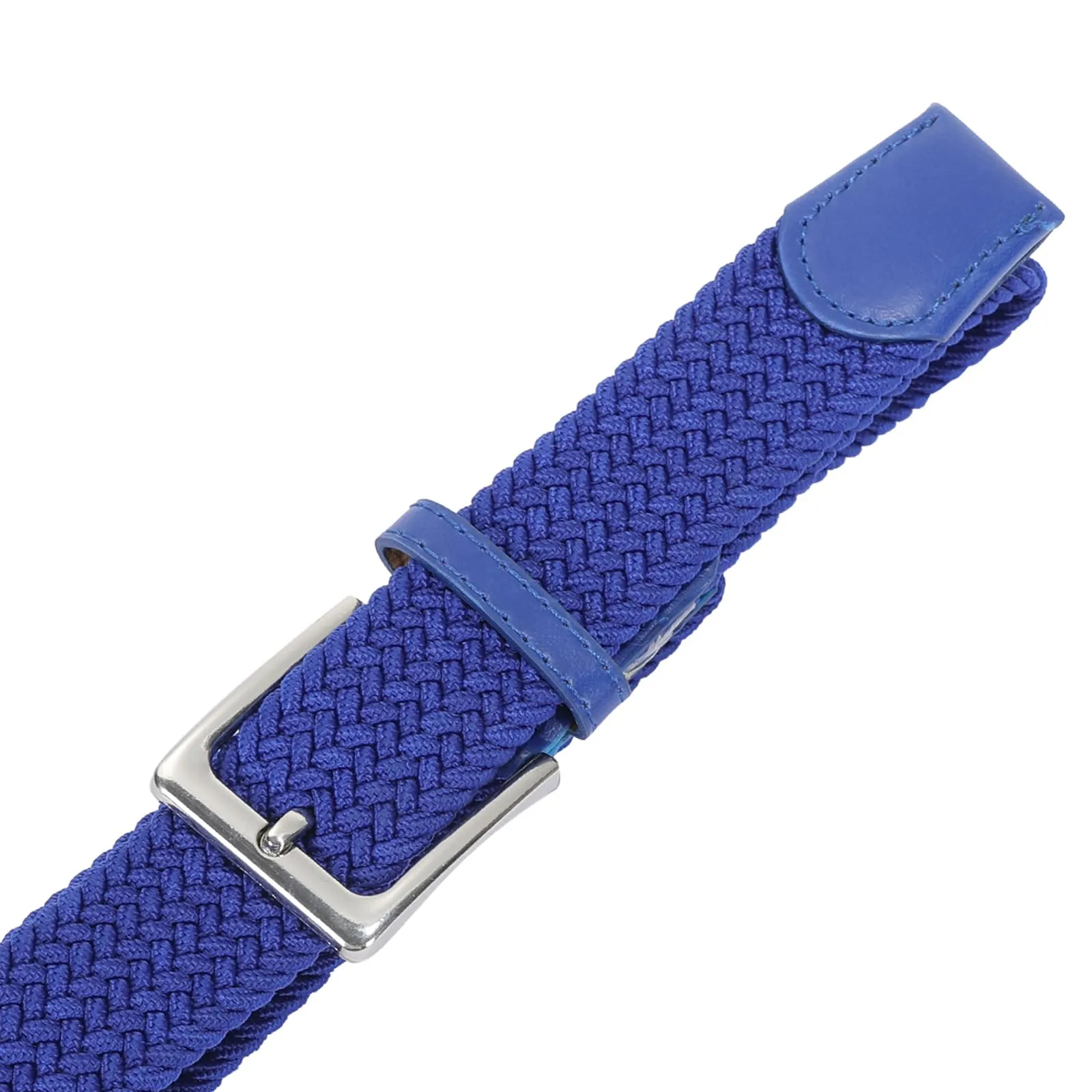 Bella Accessori Cintura Elastica Intrecciata Unisex in Tessuto con Fibbia in Lega di Zinco, Blu, 120cm - immagine 4