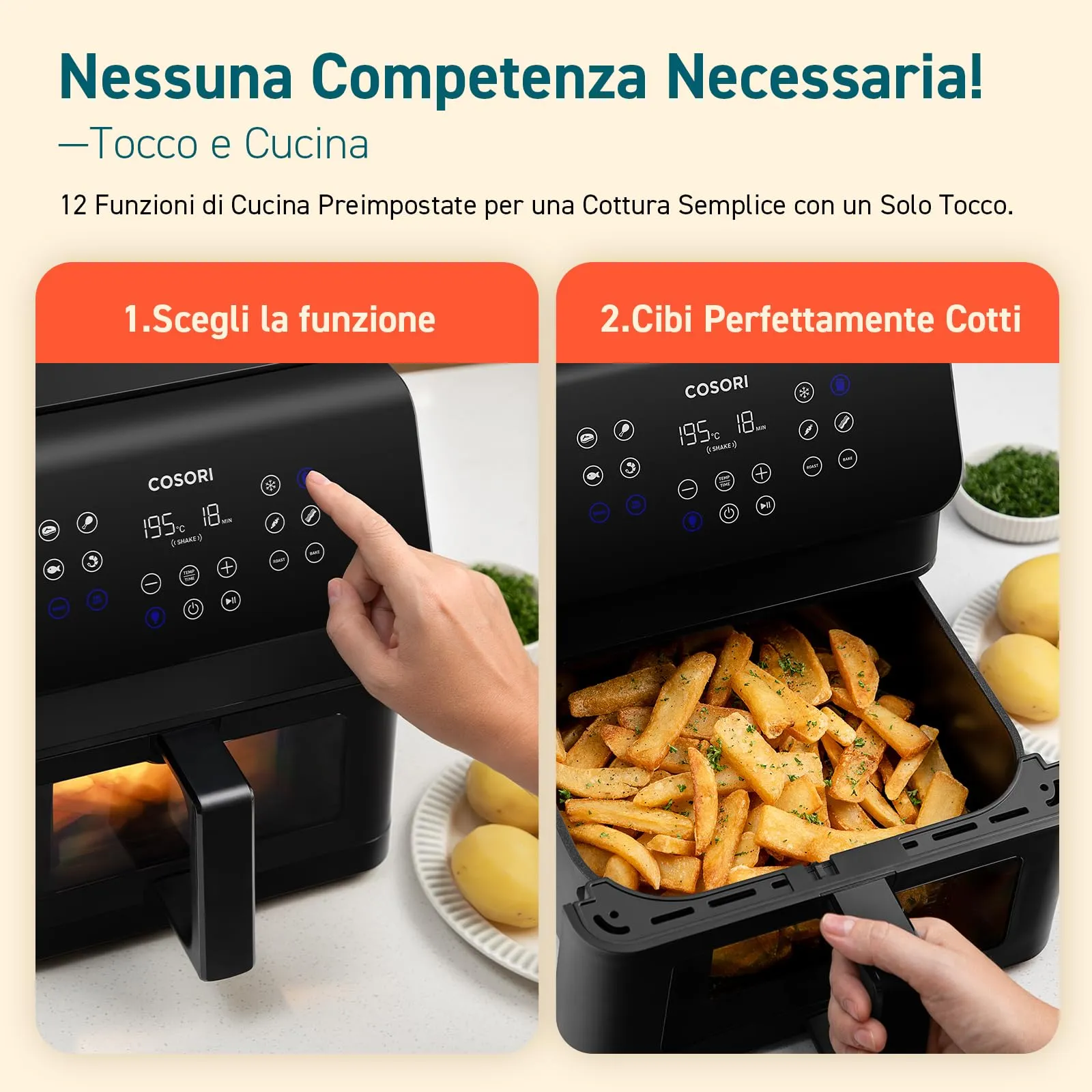 Cosori Friggitrice ad Aria 6,2 Litri, 11 Funzioni, 1700W, CAF-P652-KEU - immagine 2