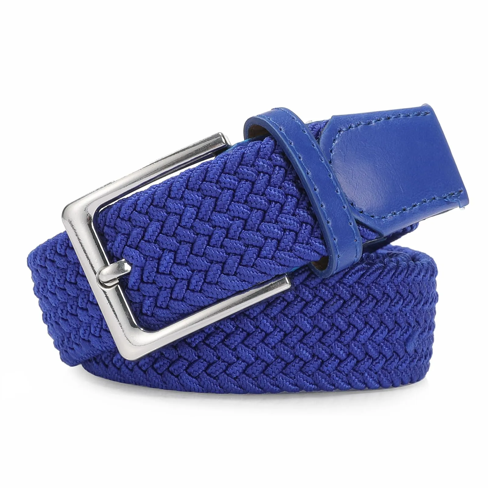 Bella Accessori Cintura Elastica Intrecciata Unisex Blu 105cm - immagine 2