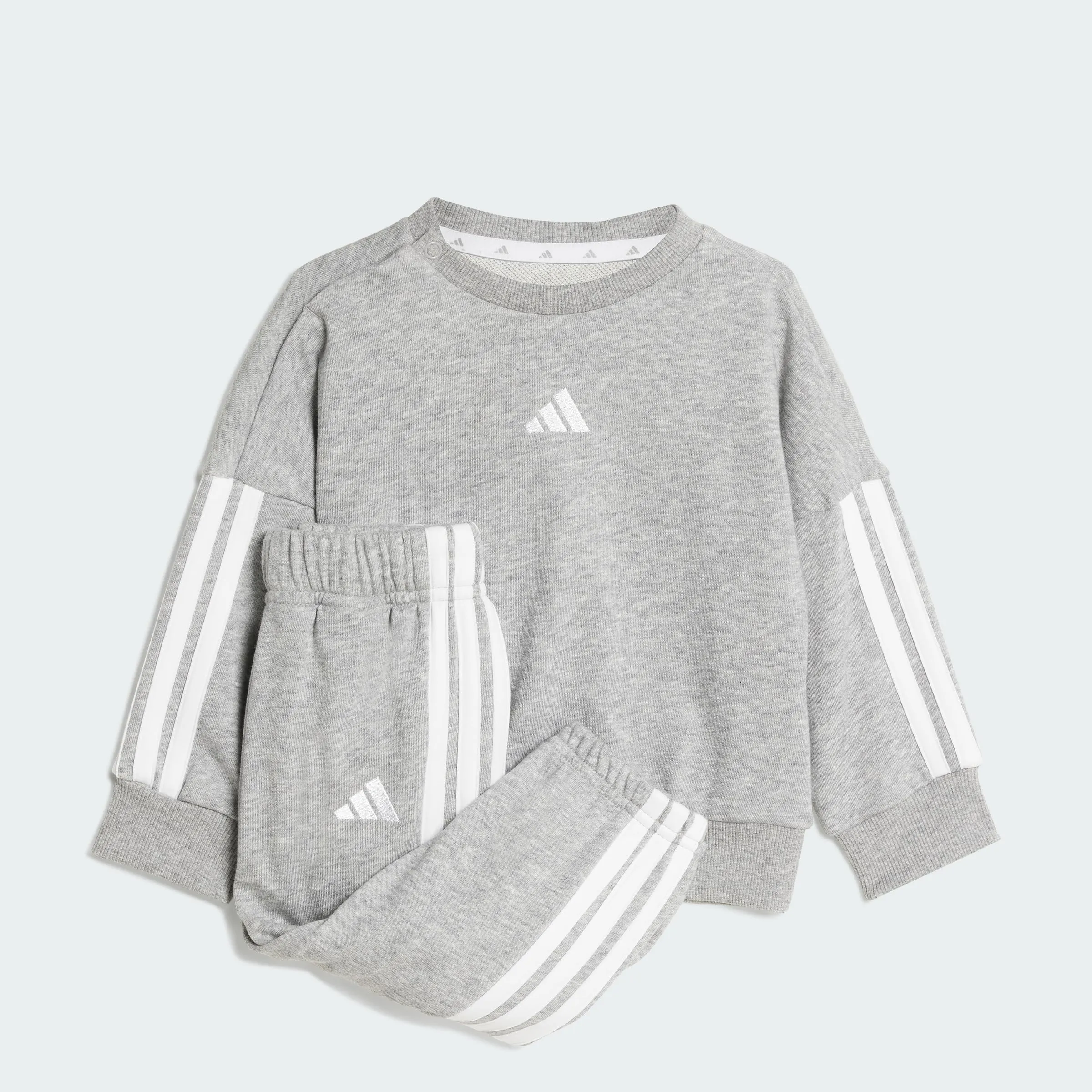 adidas Bimbi 0-24 Essentials Jogger Track Suit, Medium Grey Heather/White, 2-3 Years - immagine 4