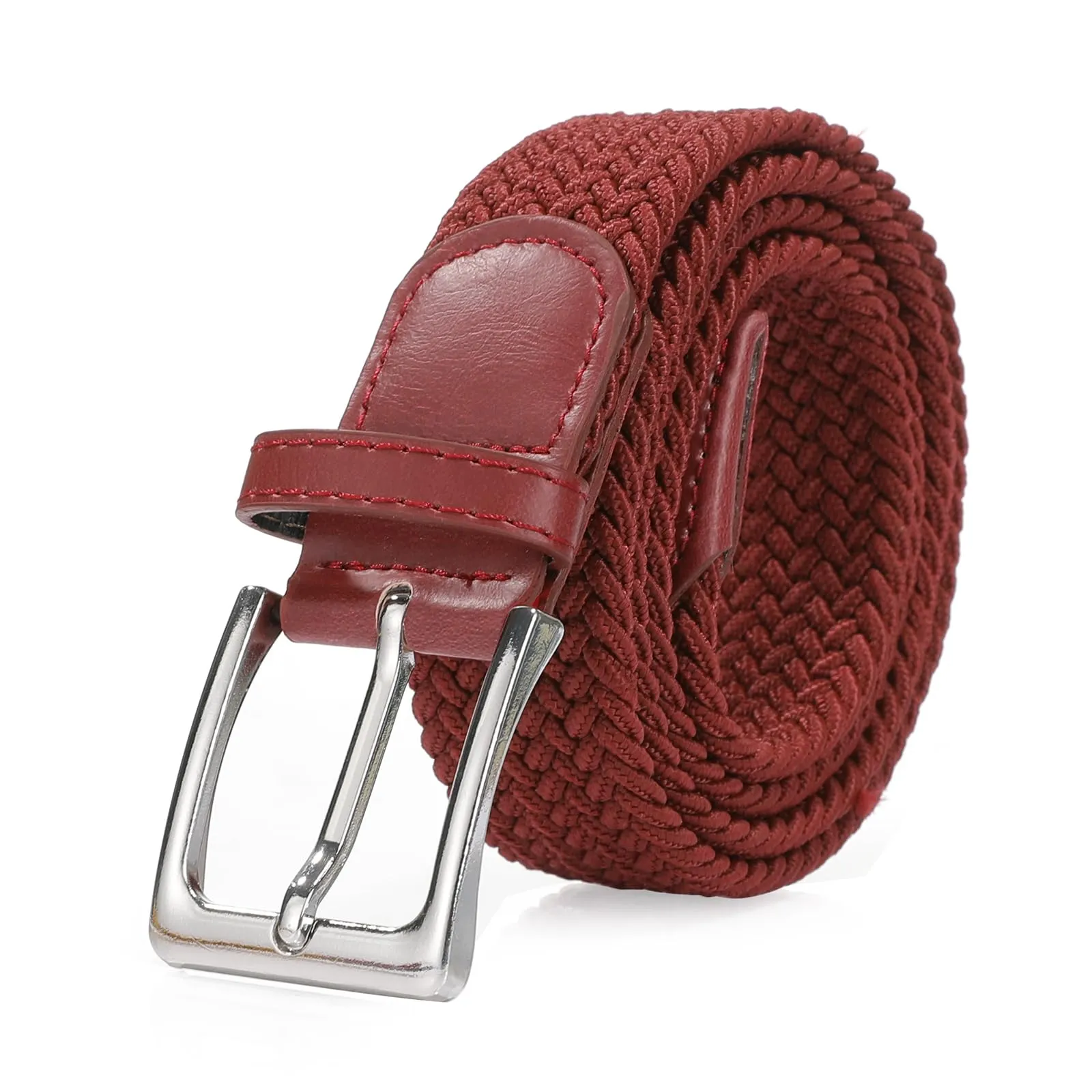 Bella Accessori Cintura Elastica Intrecciata Unisex con Fibbia in Lega di Zinco, Bordo, 120-165cm - immagine 1
