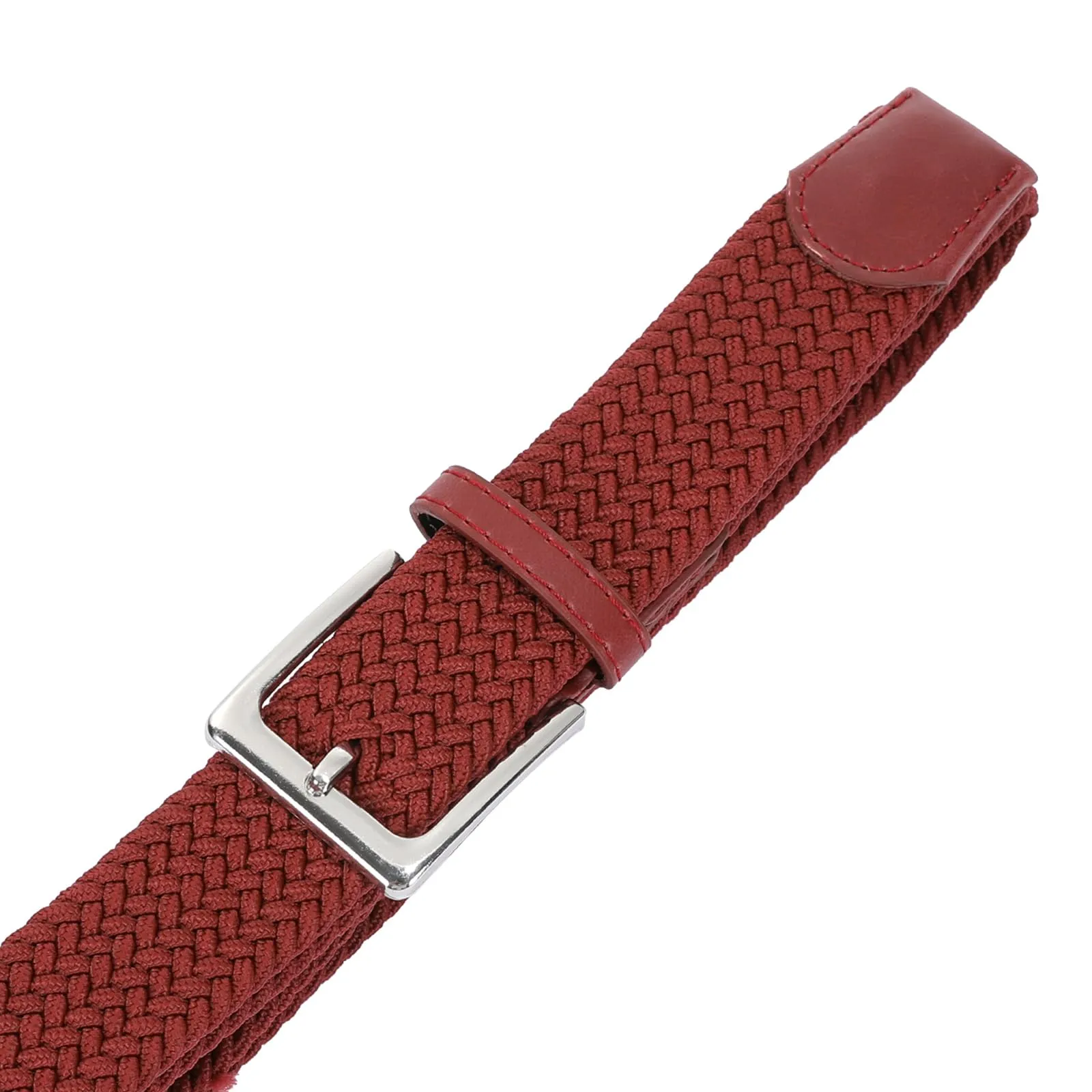Bella Accessori Cintura Elastica Intrecciata Unisex con Fibbia in Lega di Zinco, Bordo, 120-165cm - immagine 4