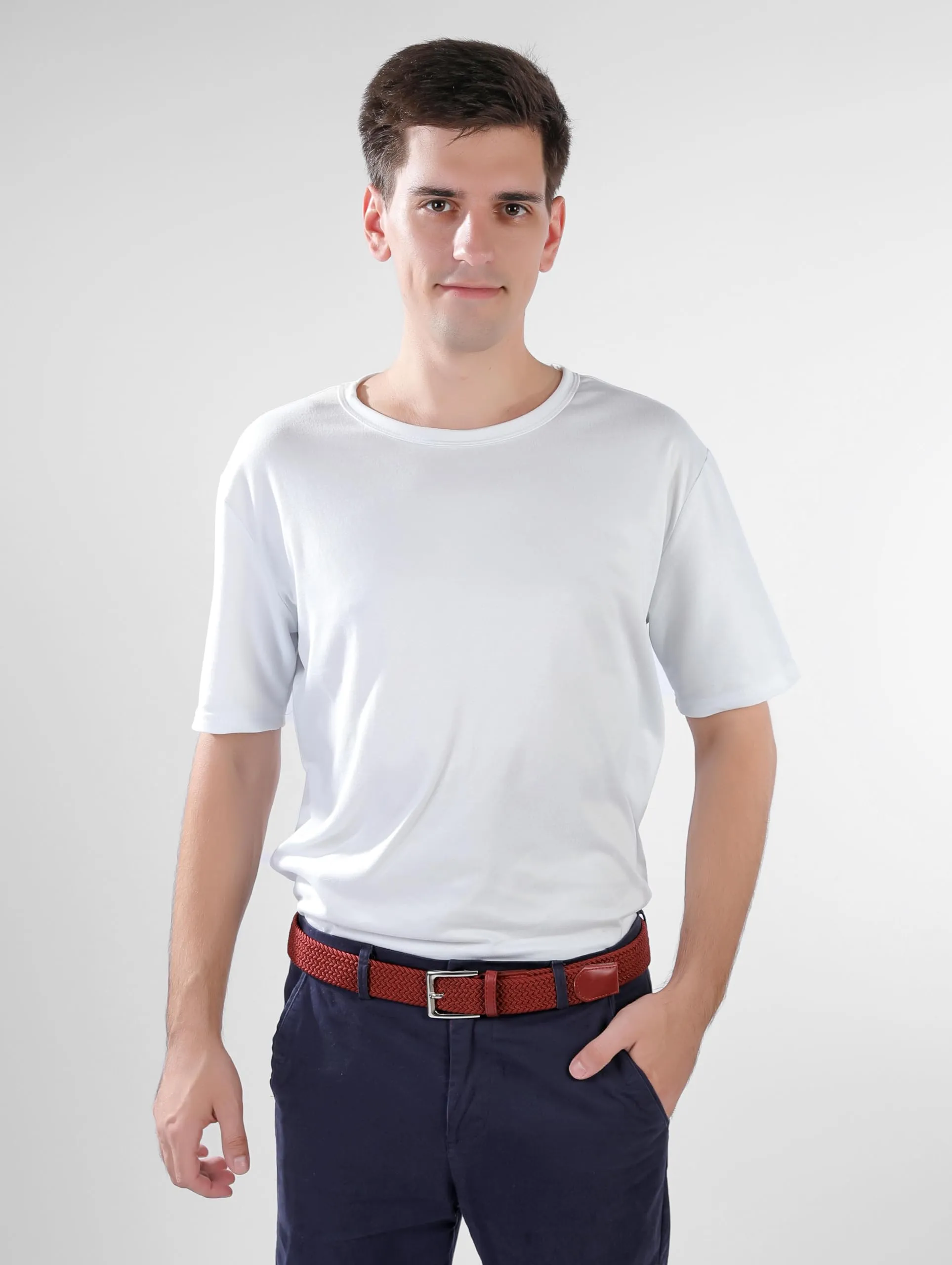 Bella Accessori Cintura Elastica Intrecciata Unisex con Fibbia in Lega di Zinco, Bordo, 120-165cm - immagine 6