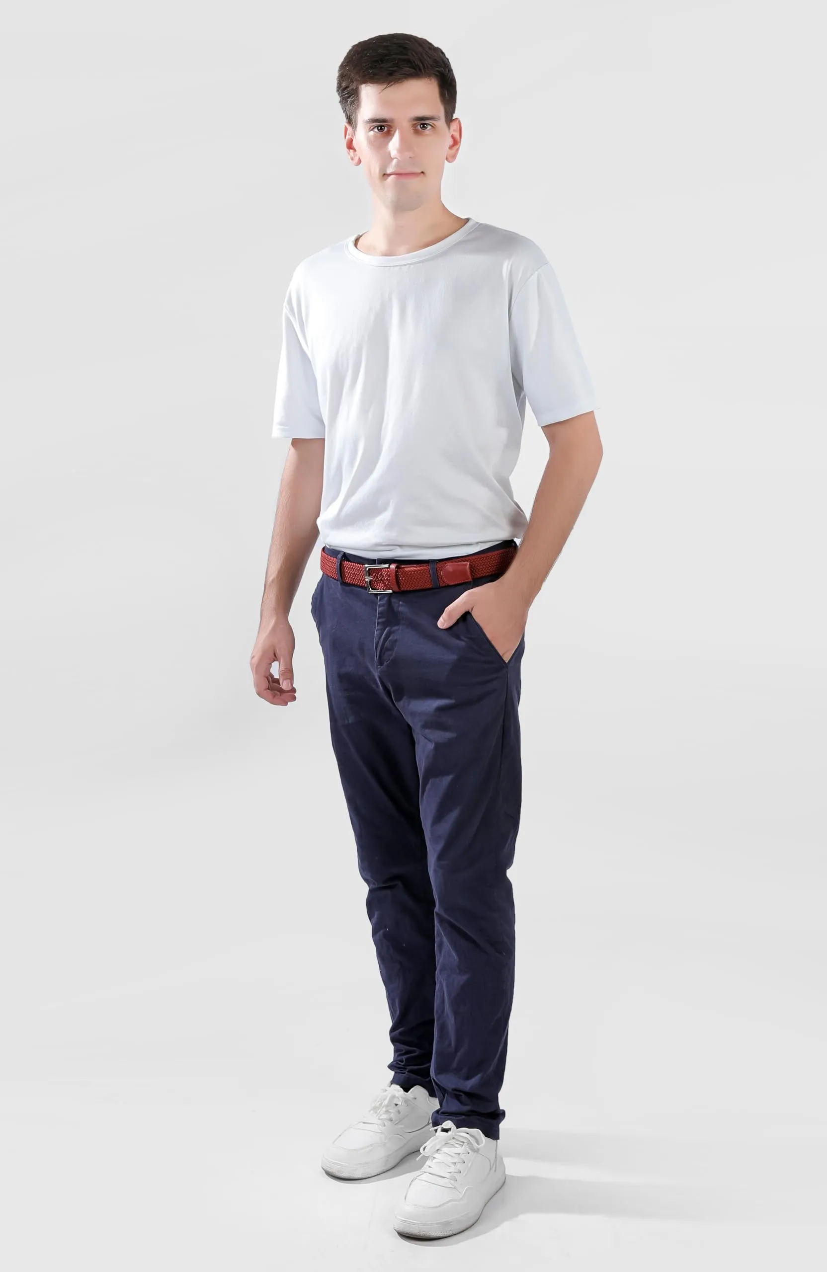 Bella Accessori Cintura Elastica Intrecciata Unisex con Fibbia in Lega di Zinco, Bordo, 120-165cm - immagine 7