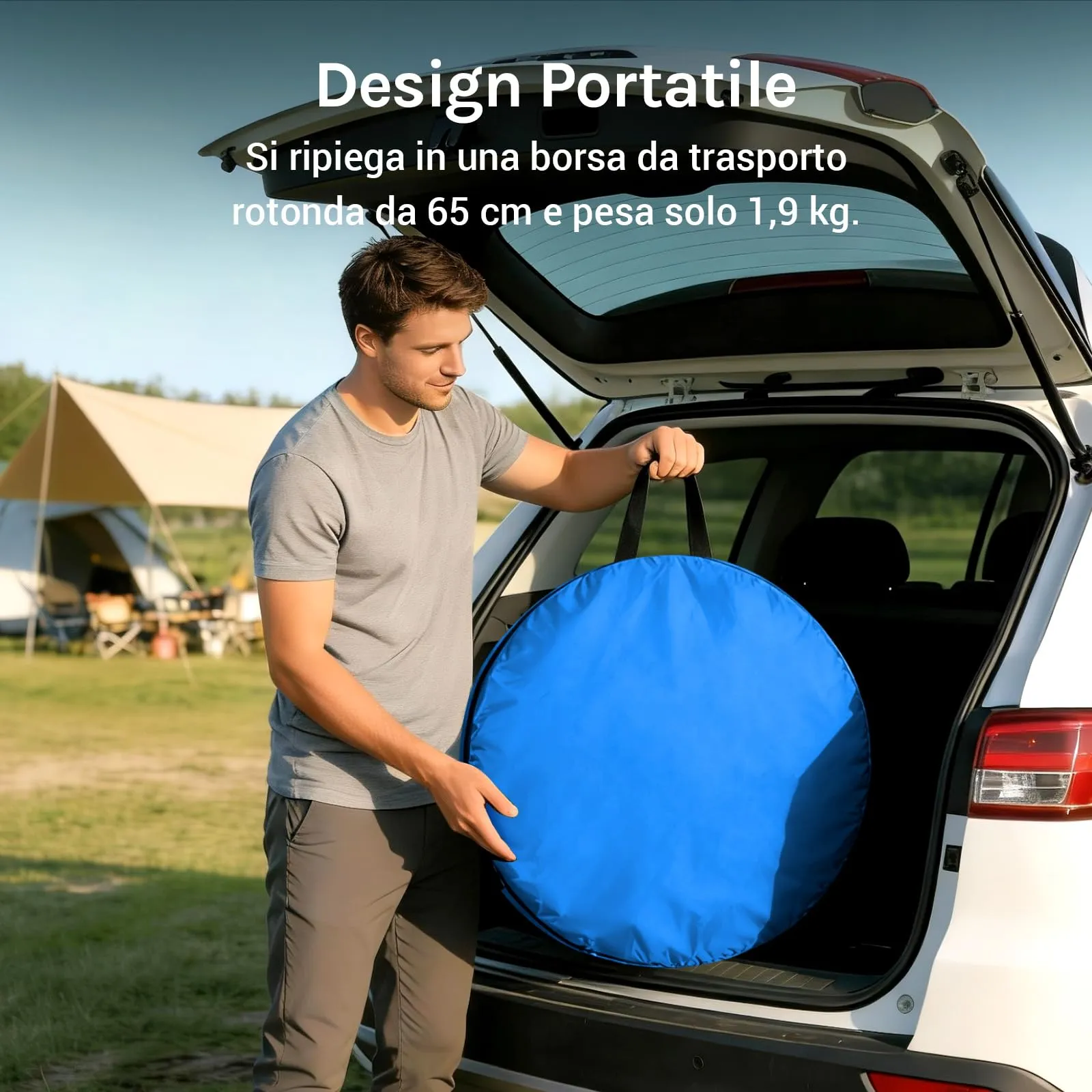 Wolfwise Tenda Pop-Up per Campeggio, Doccia, Spogliatoio e WC, 120 x 120 x 210 cm, Blu - immagine 6