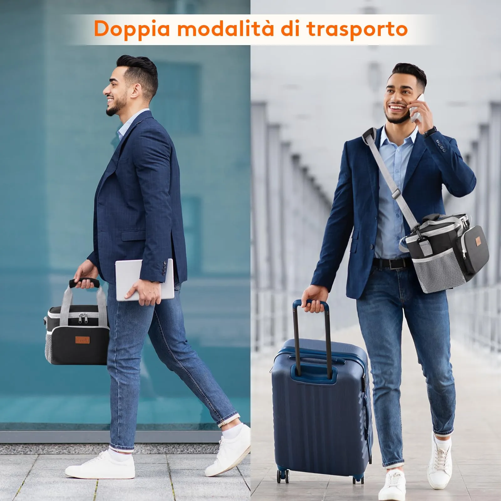 Lifewit Borsa Termica Porta Pranzo 9L, Grigio e Nero - immagine 6