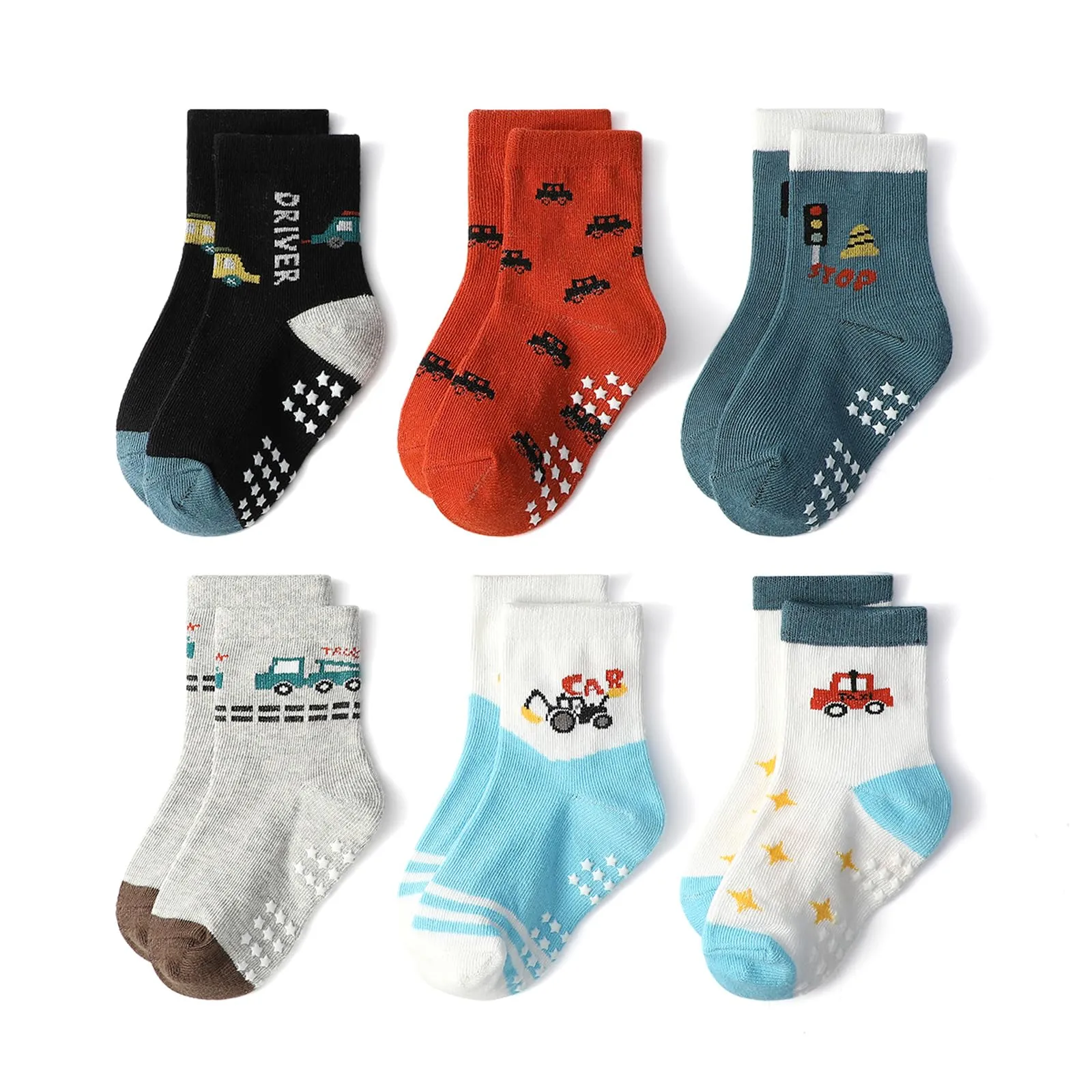 HaimoBurg Calze Antiscivolo in Cotone per Bambini, 12 Paia, 1-5 Anni - immagine 5