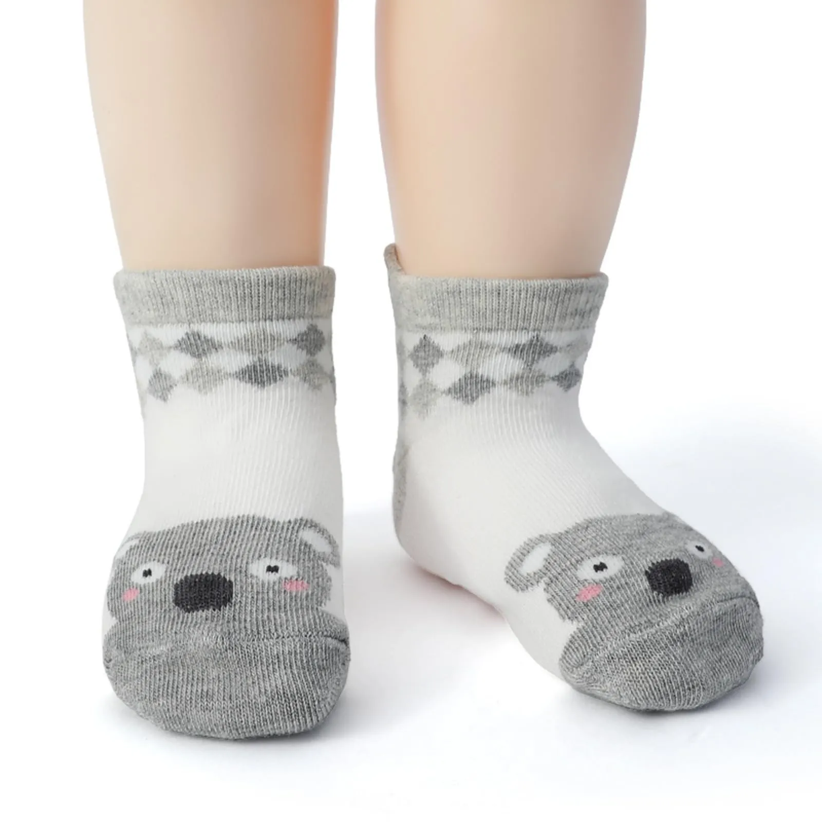 HaimoBurg Calze Antiscivolo in Cotone Traspirante per Bambini 1-5 Anni, 12 Paia - immagine 3