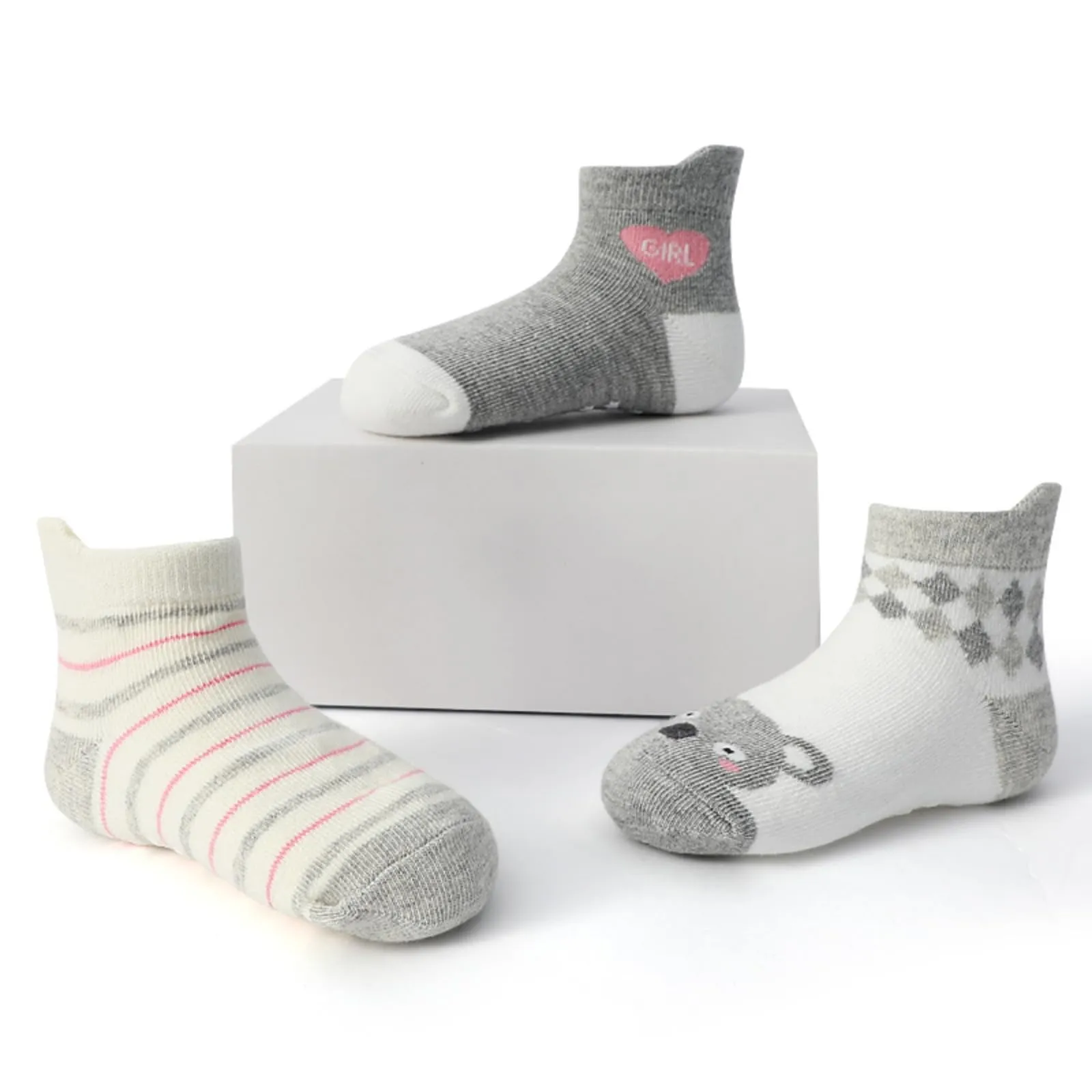 HaimoBurg Calze Antiscivolo in Cotone Traspirante per Bambini 1-5 Anni, 12 Paia - immagine 6