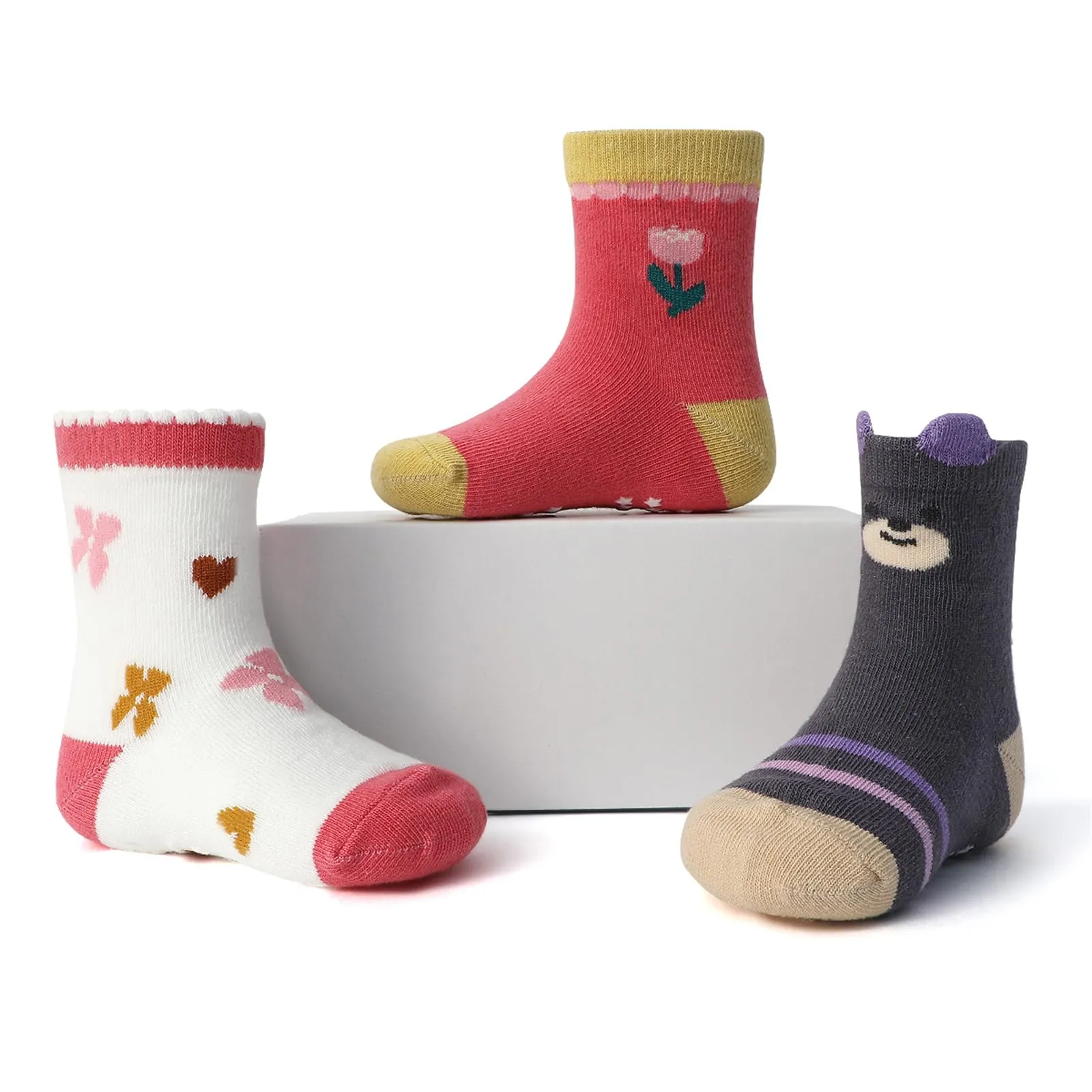 HaimoBurg Calze Antiscivolo in Cotone per Bambini 1-5 Anni, 12 Paia - immagine 7
