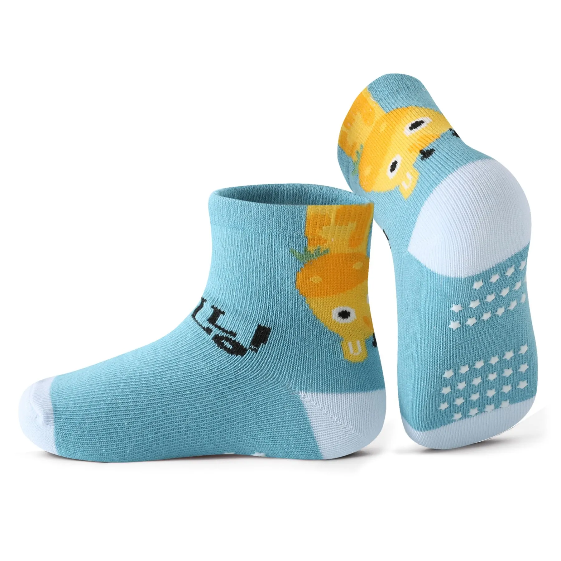 HaimoBurg Calze Antiscivolo in Cotone Traspirante per Bambini 1-5 Anni, 12 Paia - immagine 2