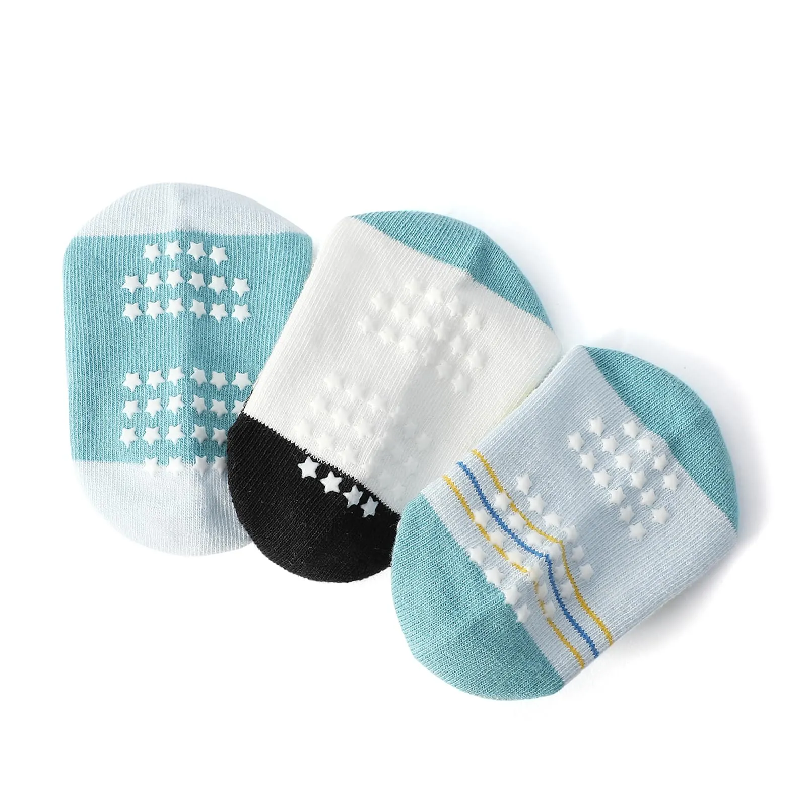 HaimoBurg Calze Antiscivolo in Cotone Traspirante per Bambini 1-5 Anni, 12 Paia - immagine 3