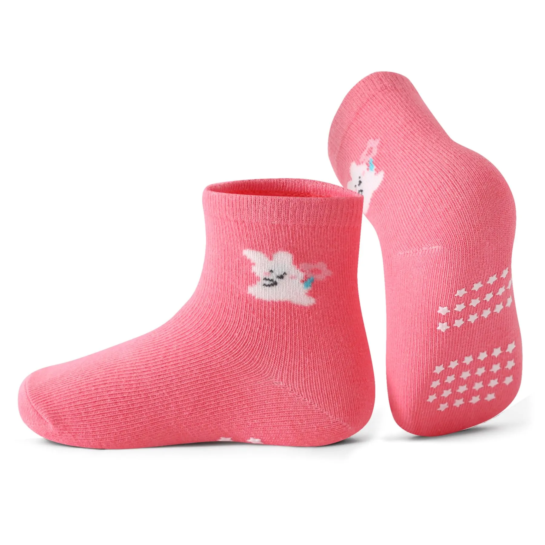 HaimoBurg Calze Antiscivolo in Cotone Traspirante per Bambini 1-5 Anni, 12 Paia - immagine 3
