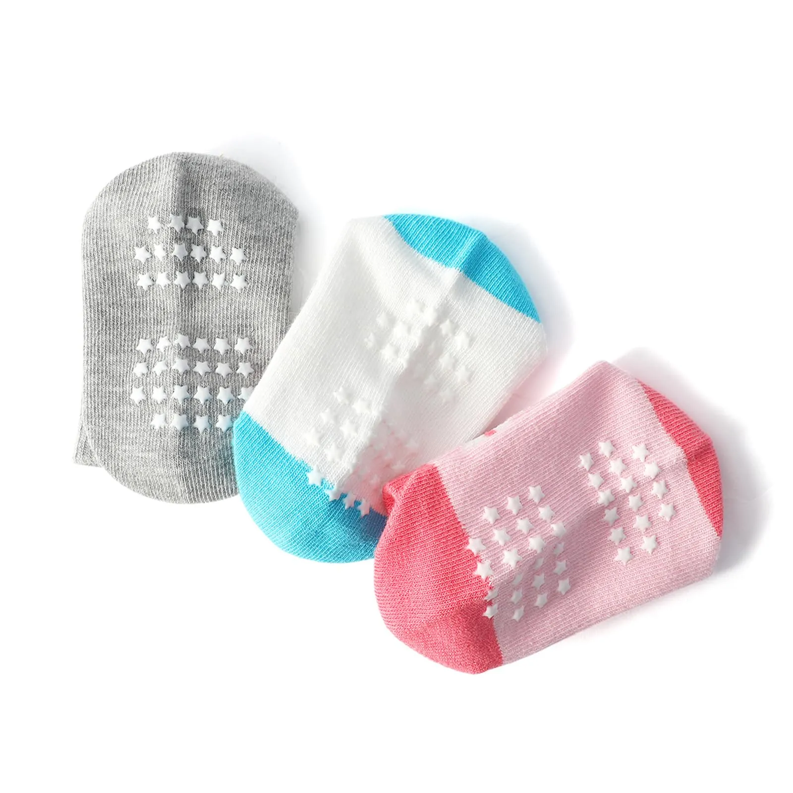 HaimoBurg Calze Antiscivolo in Cotone Traspirante per Bambini 1-5 Anni, 12 Paia - immagine 4