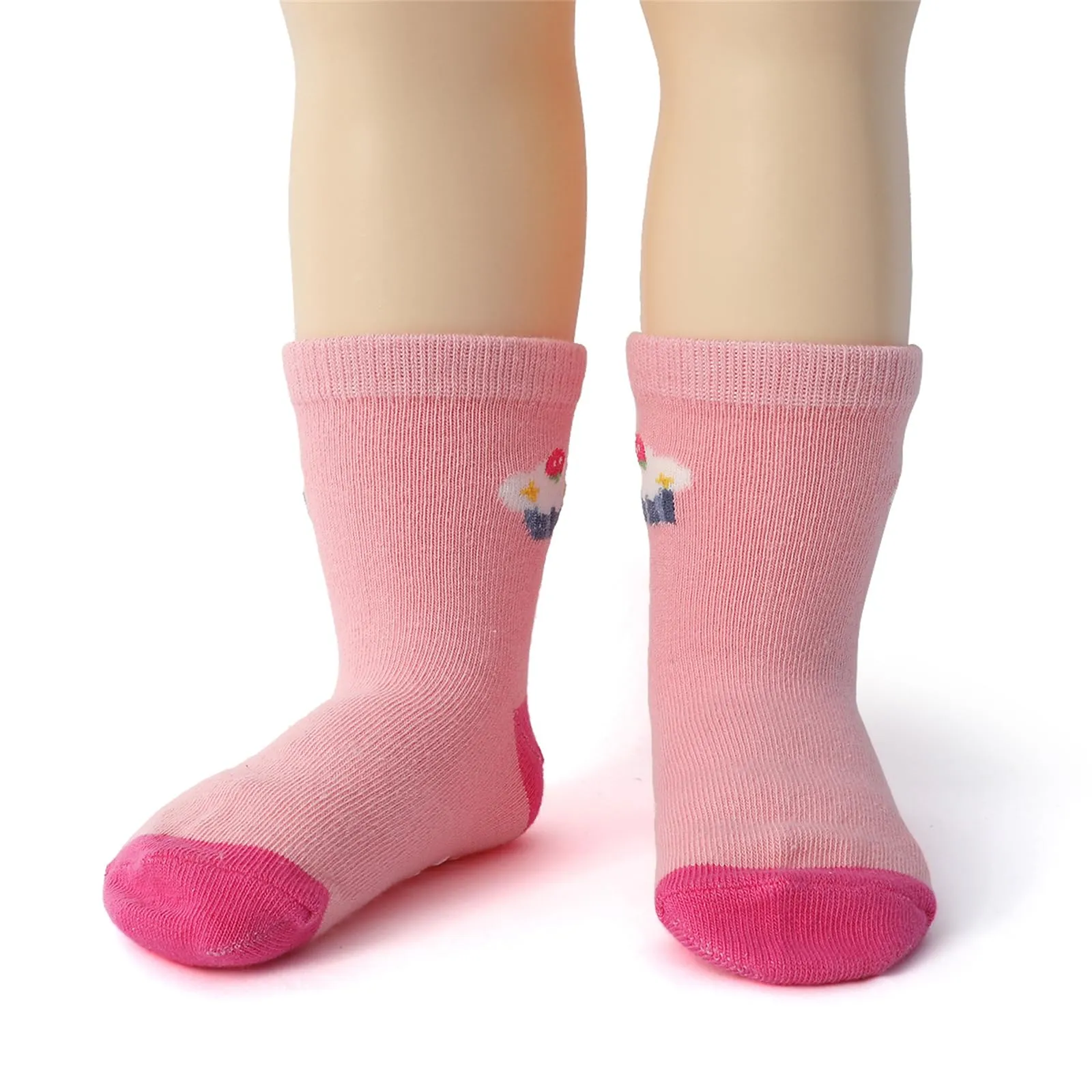 HaimoBurg Calze Antiscivolo in Cotone Traspirante per Bambini 1-5 Anni, 12 Paia - immagine 6