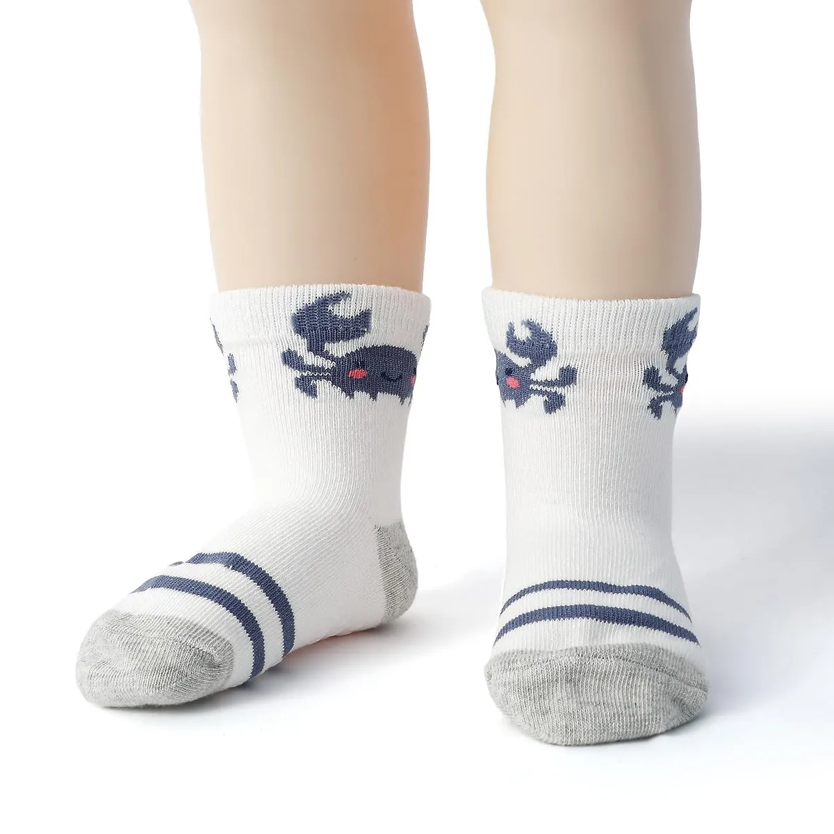 HaimoBurg Calze Antiscivolo in Cotone Traspirante per Bambini 1-5 Anni, 12 Paia - immagine 6