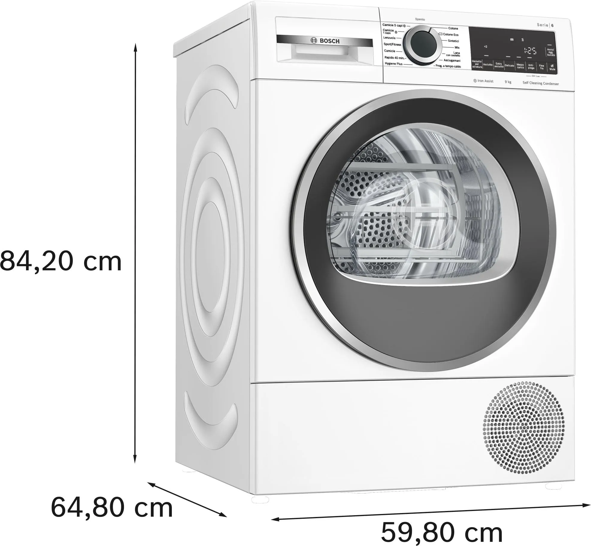 Bosch Serie 6 WQG245C0IT Asciugatrice a pompa di calore 9kg Bianco - immagine 2