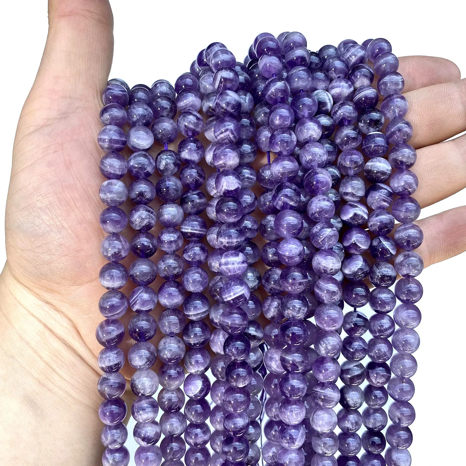jiejinyu Perle di Ametista Viola, 6 mm, 60 Pezzi, Quarzo Naturale per Creazione di Gioielli - immagine 4