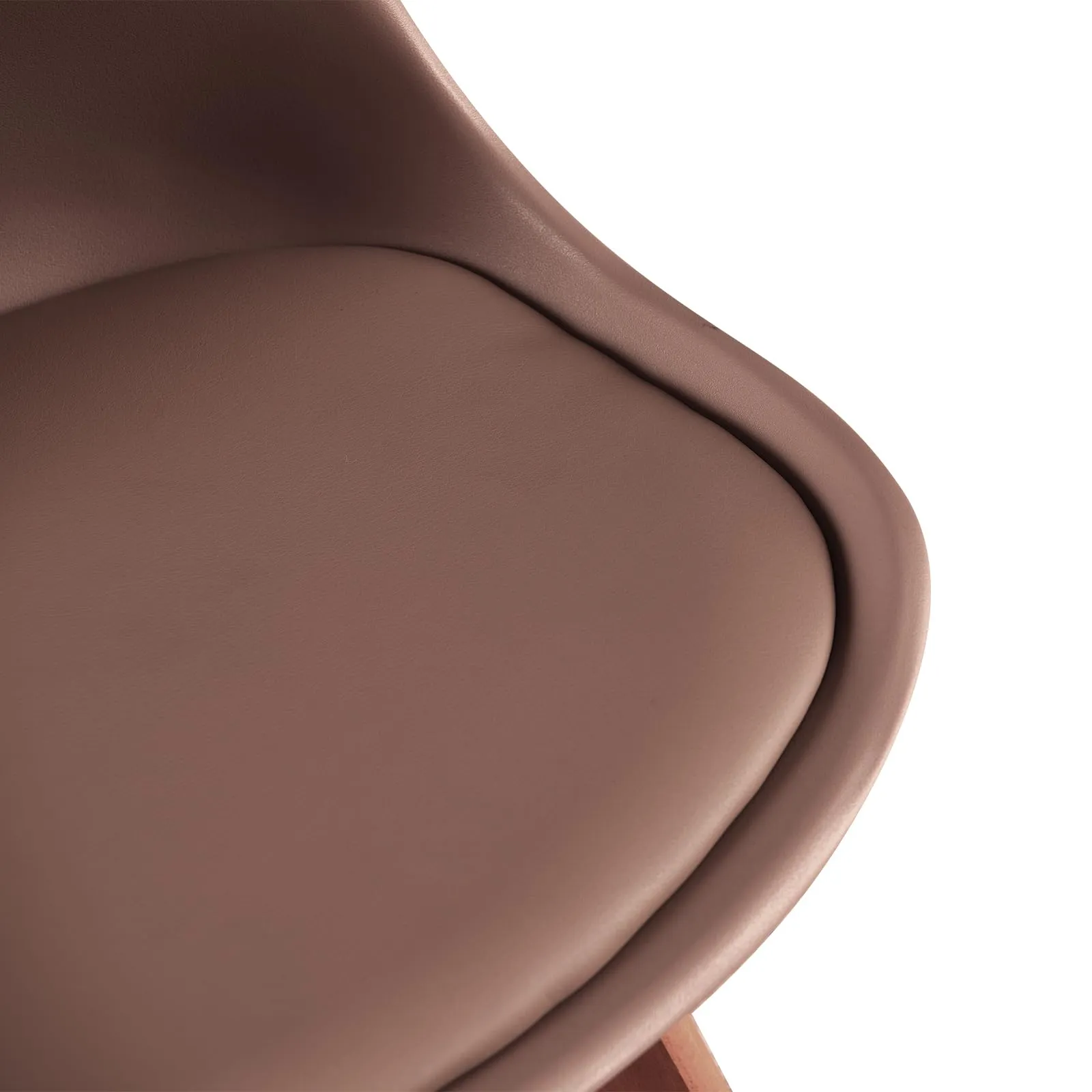 EGGREE Set di 4 Sedie da Pranzo e Cucina in Pelle PU con Gambe in Legno, Marrone Cioccolato - immagine 8