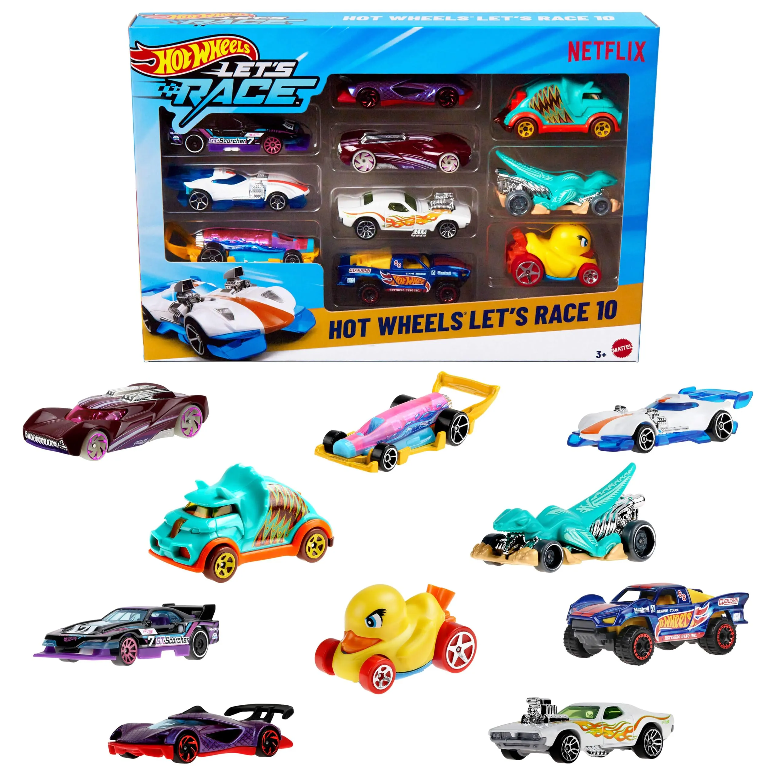 Hot Wheels Let’s Race Set da 10 Veicoli 1:64 JGN40 - immagine 1