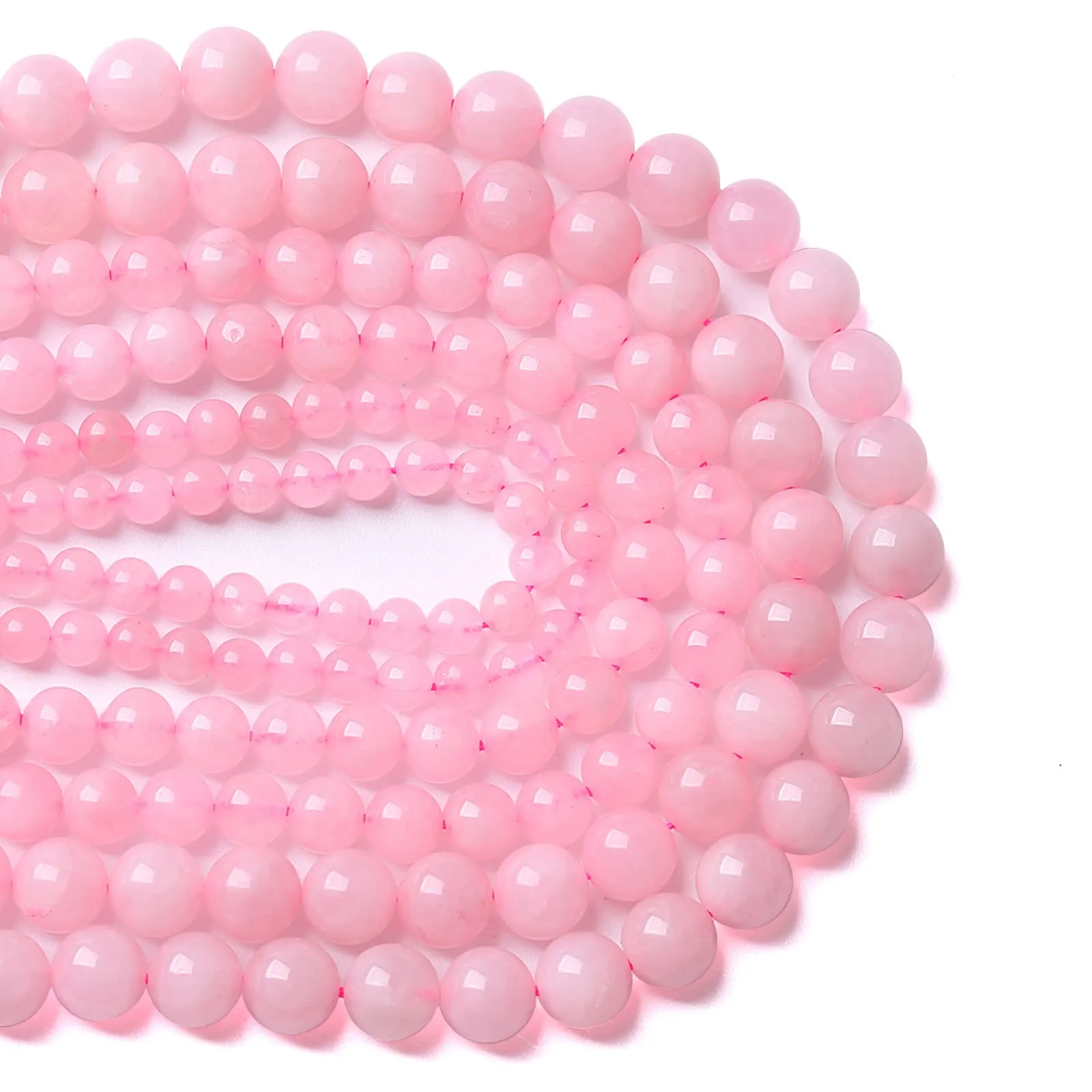 Jiejinyu Perline in Quarzo Rosa Brasiliano 6mm, 61 Pezzi - immagine 3