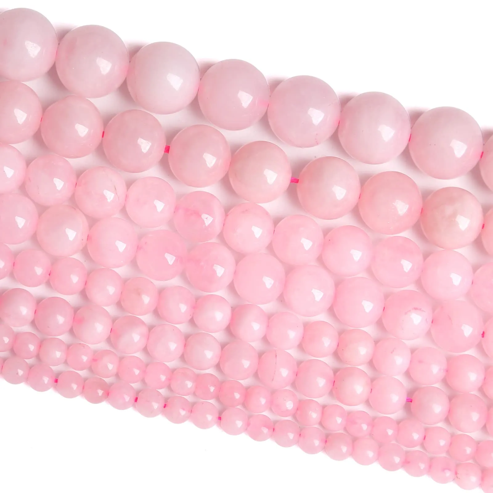 Jiejinyu Perline in Quarzo Rosa Brasiliano 6mm, 61 Pezzi - immagine 4