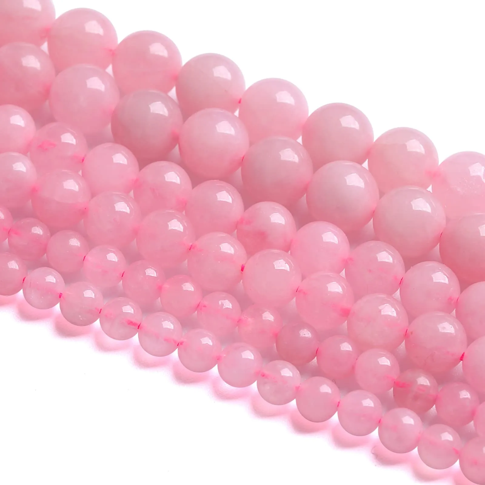 Jiejinyu Perline in Quarzo Rosa Brasiliano, 8 mm, 46 pezzi - immagine 2