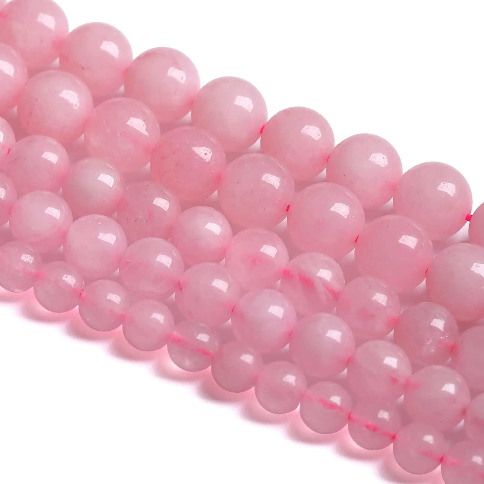 Jiejinyu Perline in Quarzo Rosa Brasiliano, 8 mm, 46 pezzi - immagine 5