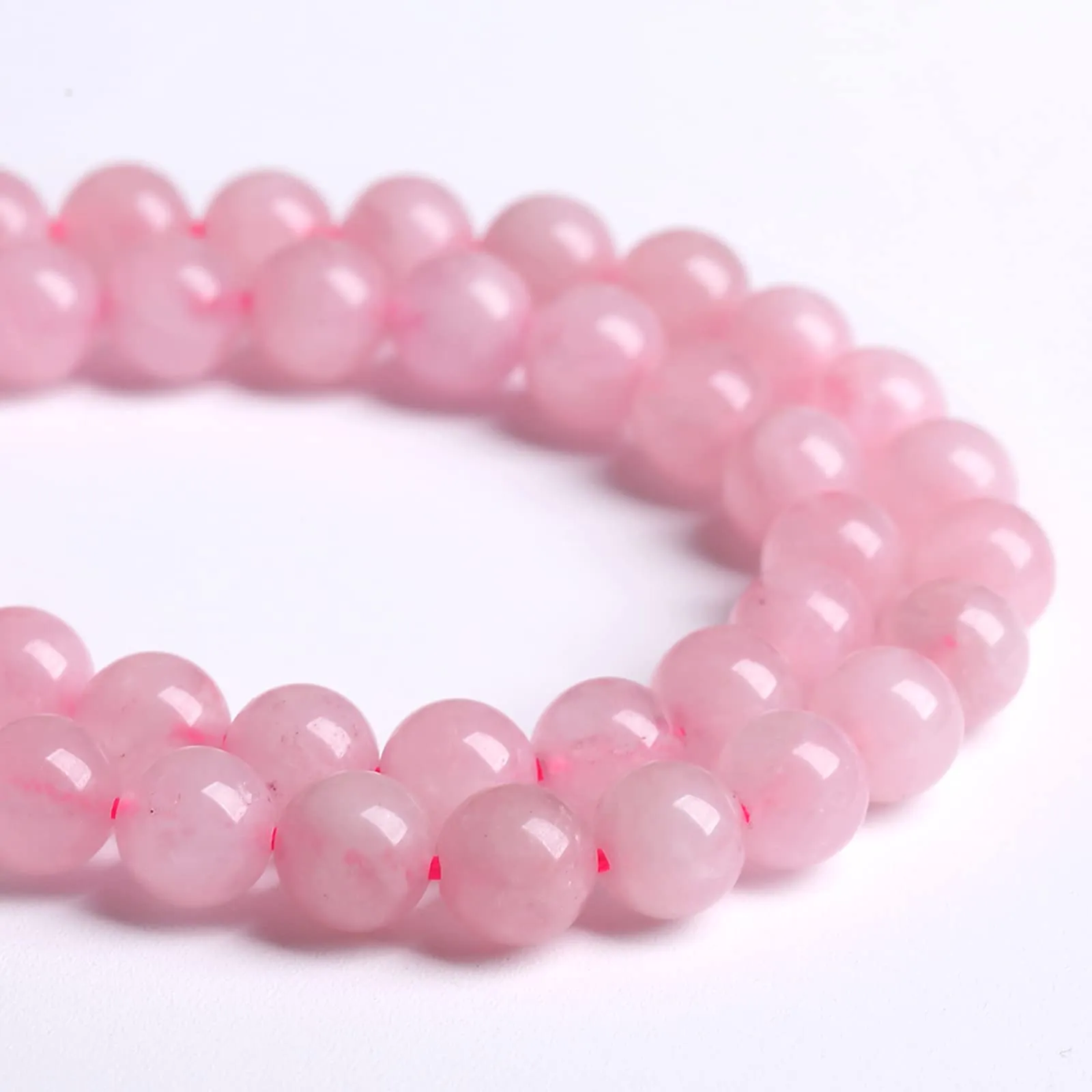 Jiejinyu Perline in Quarzo Rosa Brasiliano, 8 mm, 46 pezzi - immagine 6