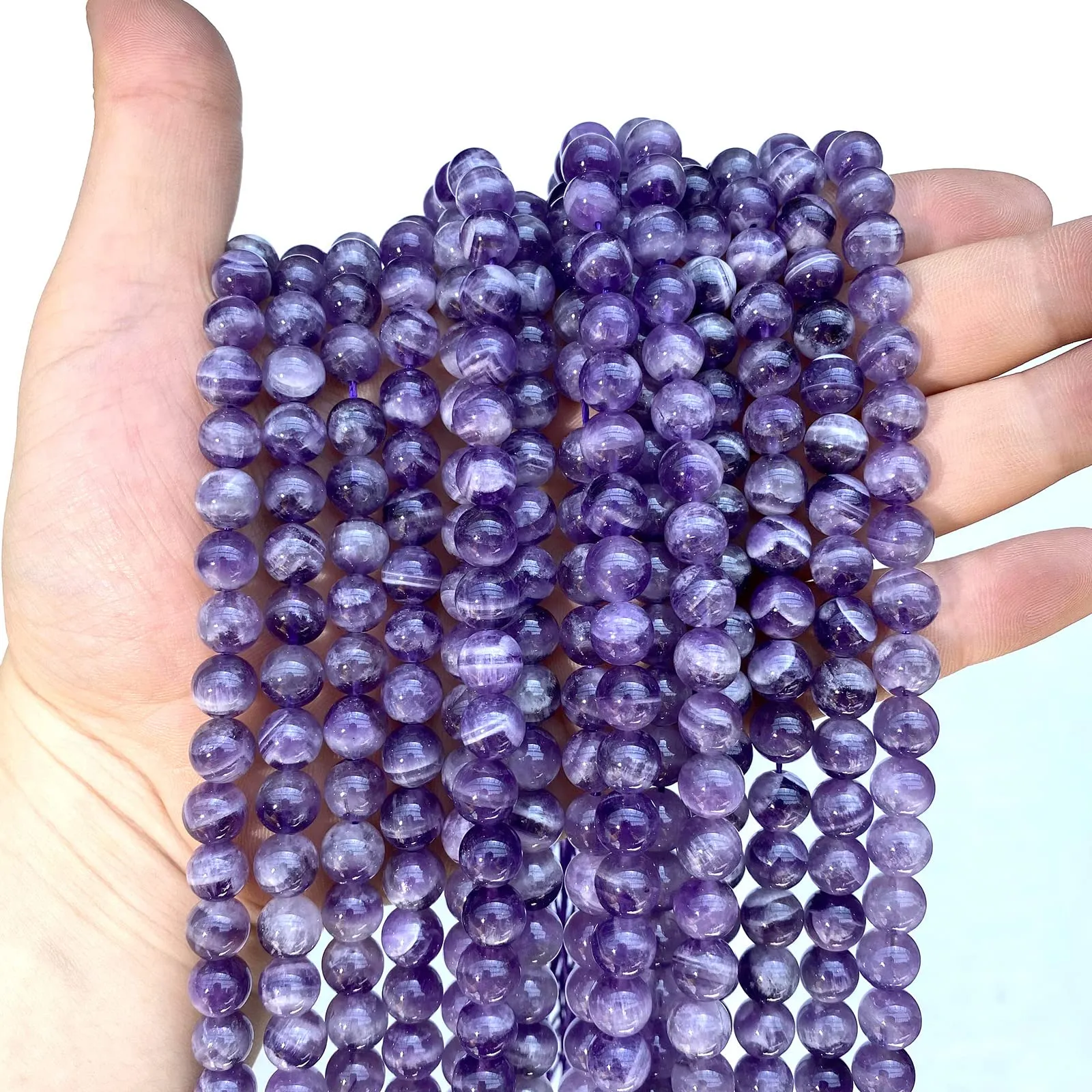 jiejinyu Perline in Ametista Viola Sfaccettate 10 mm, Cristallo di Quarzo Naturale, 38 Pezzi, Filo da 38,1 cm - immagine 4