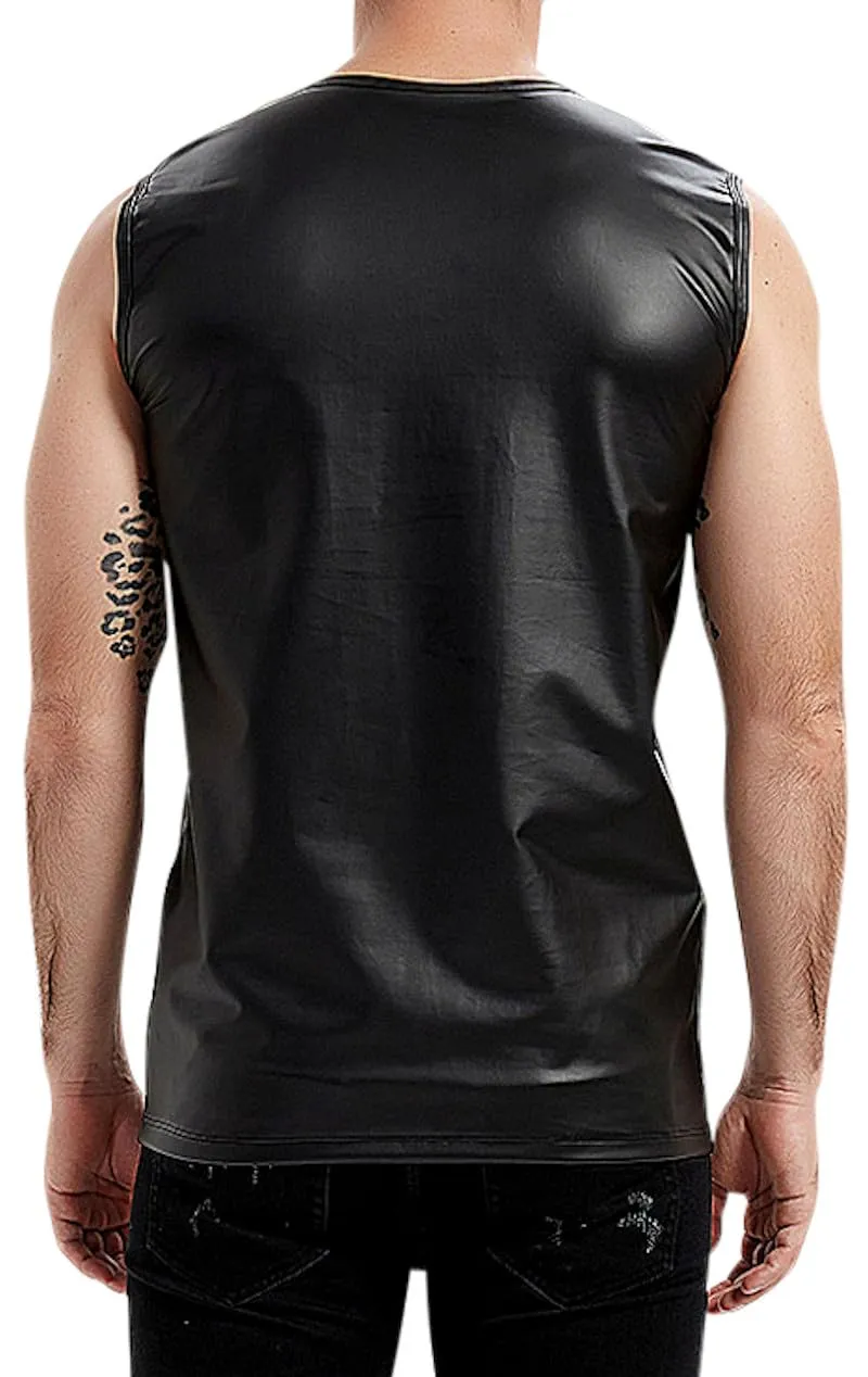 Manview Maglia da uomo simile al lattice con bottoni, L - immagine 3