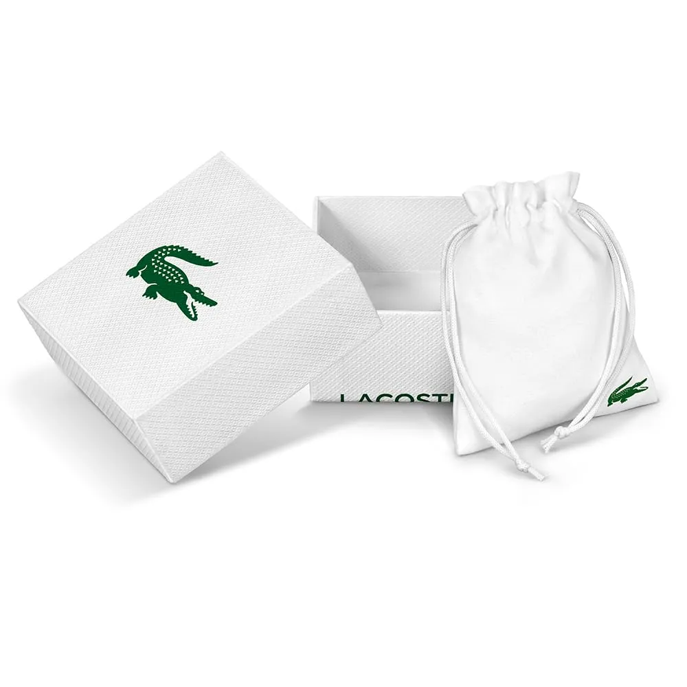 Lacoste Stencil Braccialetto a maglie da uomo in Acciaio Inossidabile, Argento - immagine 6