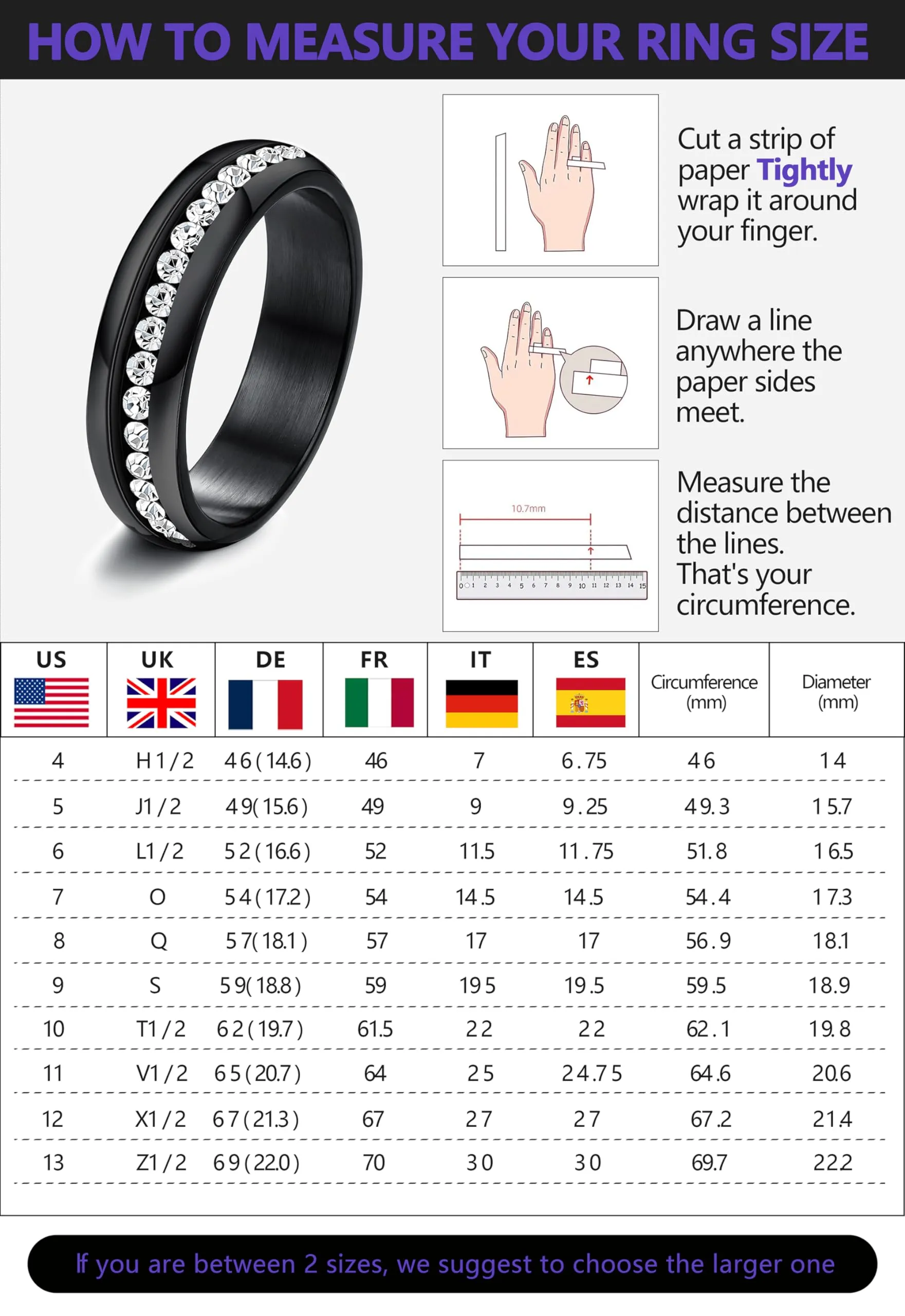 ADRAMATA Set di 9 Anelli in Acciaio Inossidabile Antistress Fidget, Nero e Argento - immagine 6