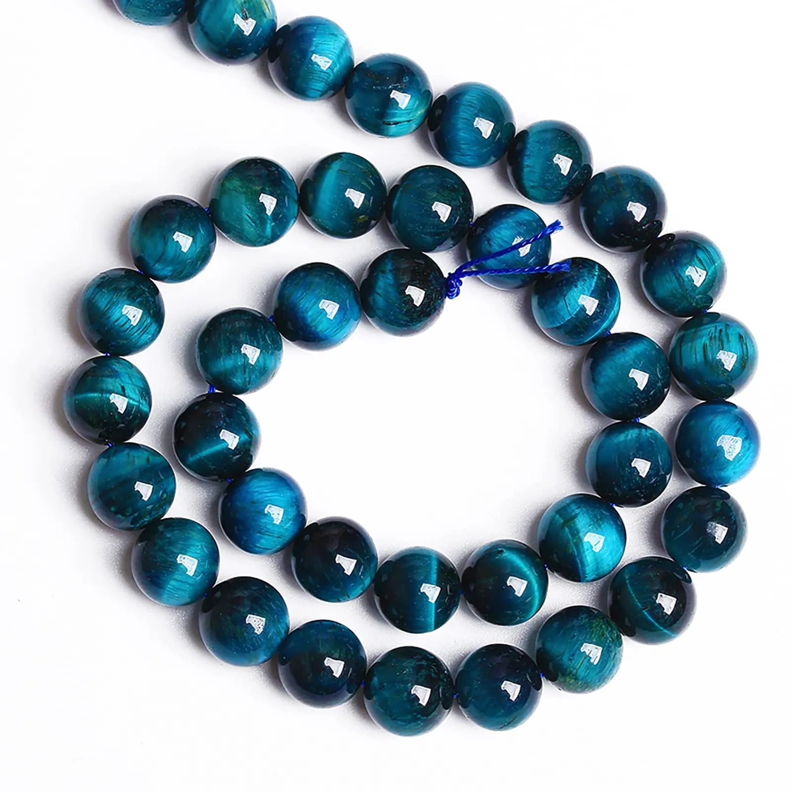 jiejinyu Perline in Occhio di Tigre Blu, Pietra Naturale 6mm, 60 Pezzi, 38,1 cm - immagine 5