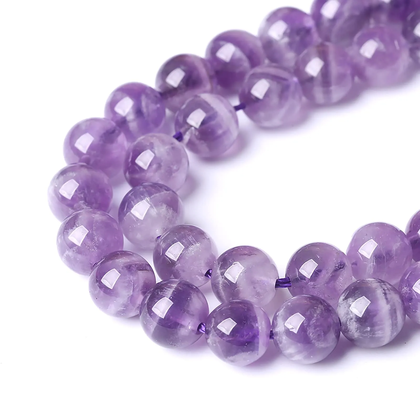 Jiejinyu Perline in Ametista Viola Naturale 8mm, 45 Pezzi, Filo da 38,1 cm - immagine 4