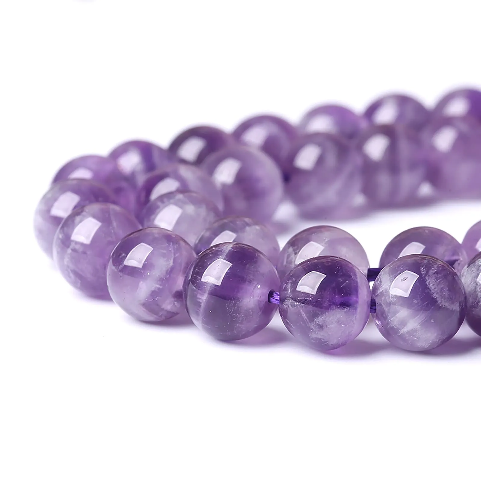 Jiejinyu Perline in Ametista Viola Naturale 8mm, 45 Pezzi, Filo da 38,1 cm - immagine 5