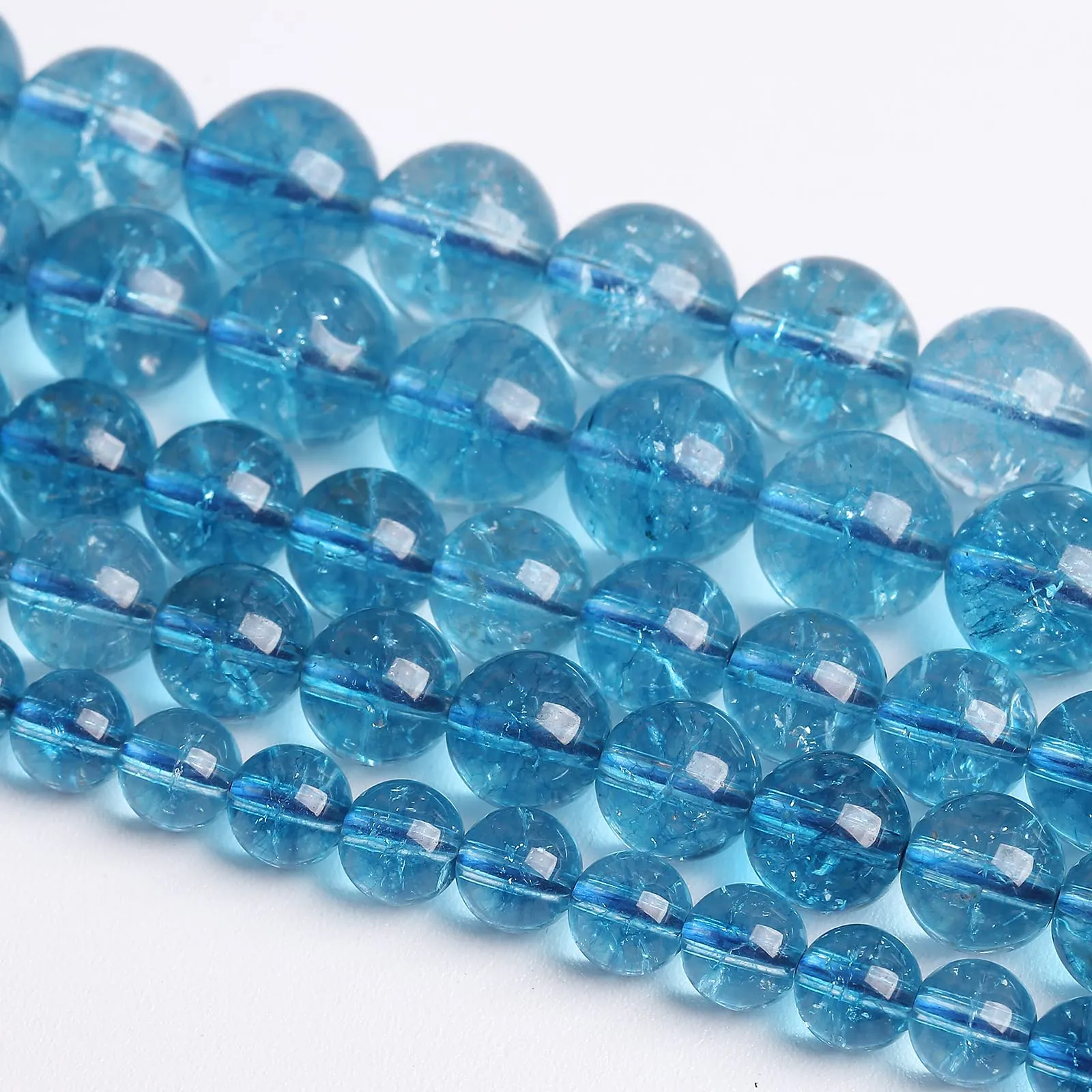 jiejinyu Perline in quarzo crackle blu, 10 mm, 36 pezzi - immagine 2