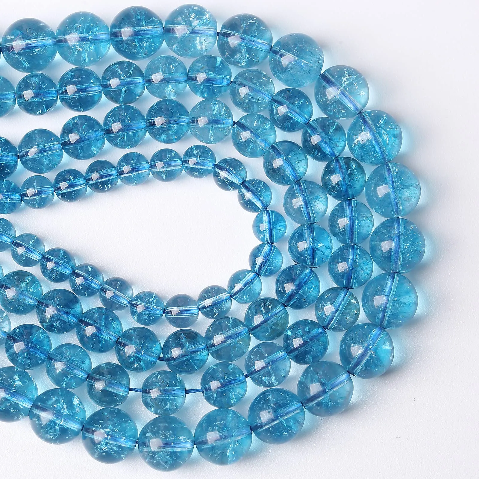 jiejinyu Perline in quarzo crackle blu, 10 mm, 36 pezzi - immagine 3