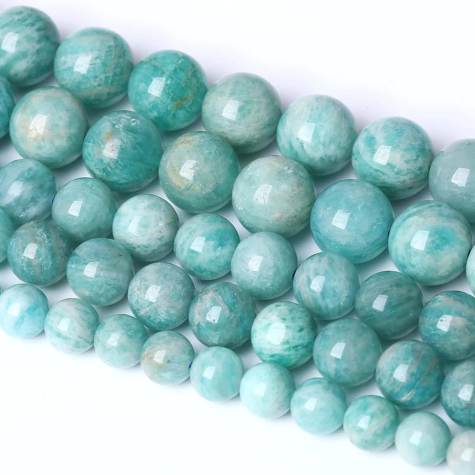 Jiejinyu Pietre Naturali Amazonite Grado 2A, 8 mm, 45 Pezzi - immagine 1