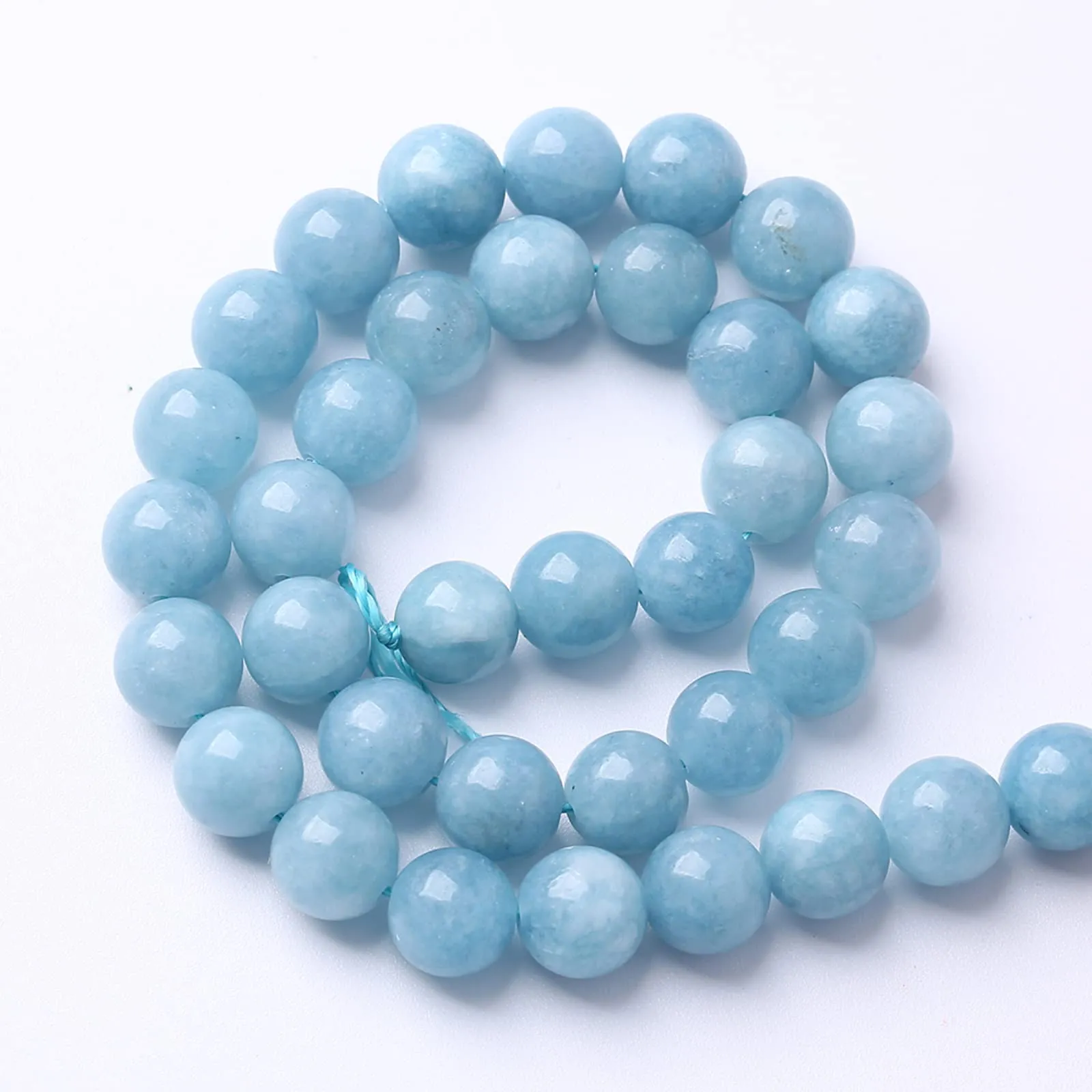 Jiejinyu Perline in Giada Acquamarina Blu, 8 mm, 45 pezzi - immagine 3