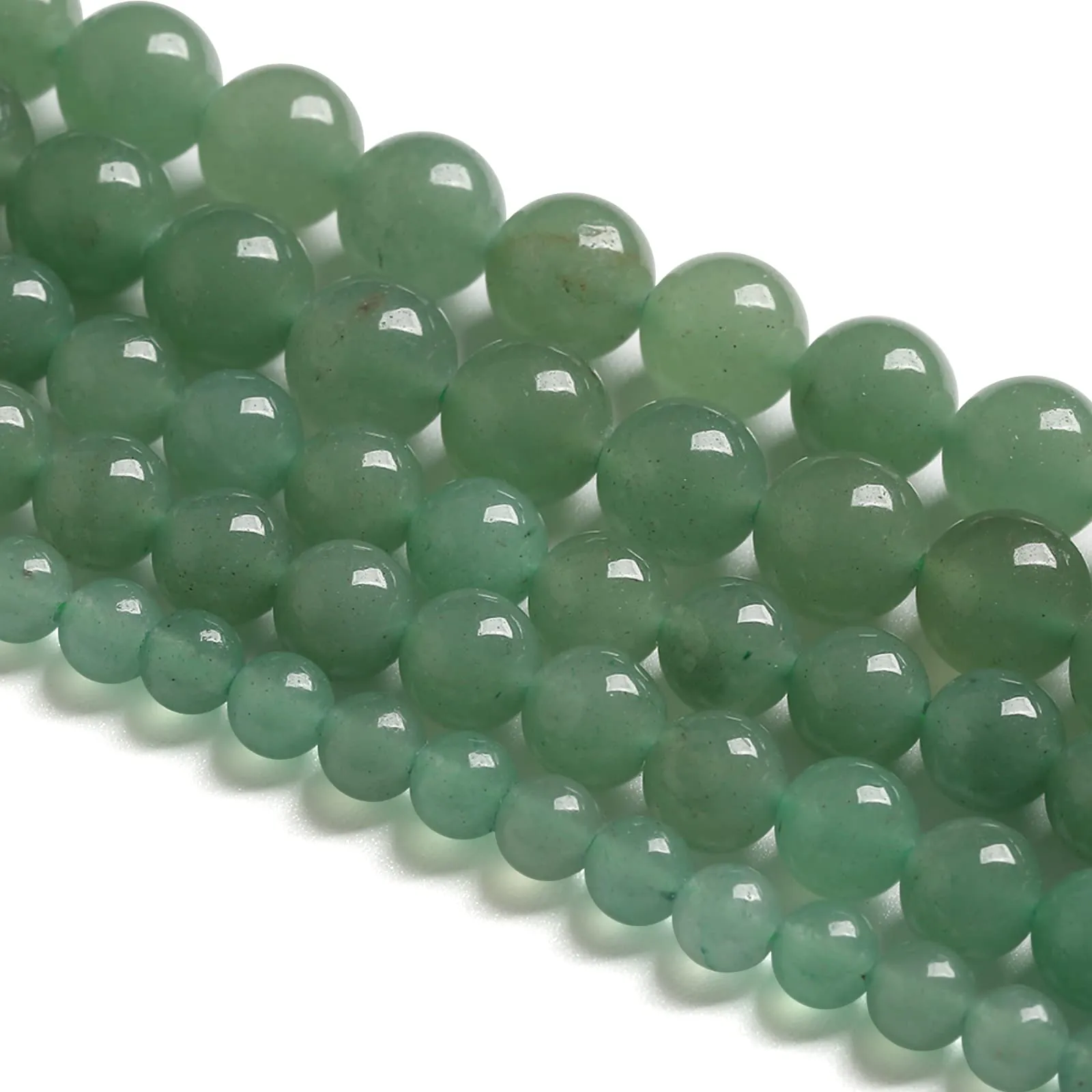 Jiejinyu Perline in Avventurina Verde, 8 mm, 46 Pezzi - immagine 4
