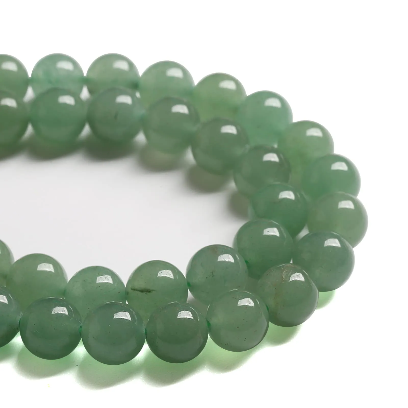Jiejinyu Perline in Avventurina Verde, 8 mm, 46 Pezzi - immagine 5