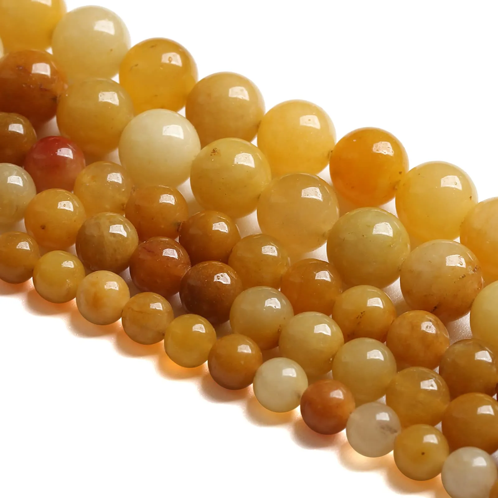 jiejinyu Perline in Giada Gialla, Pietra Naturale, 6 mm, 60 pezzi - immagine 2