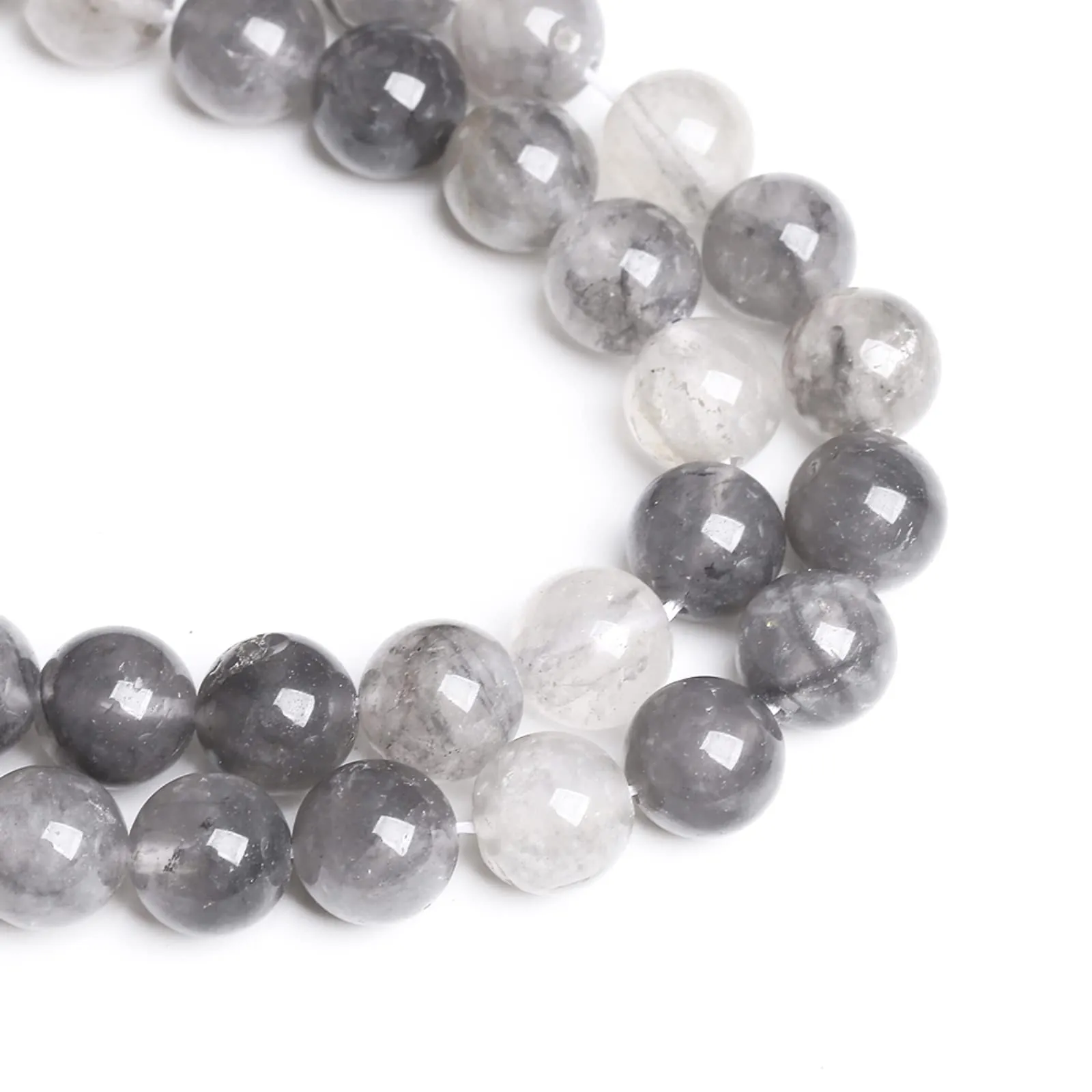 jiejinyu Perline in quarzo nuvoloso naturale 12 mm, 32 pezzi - immagine 3
