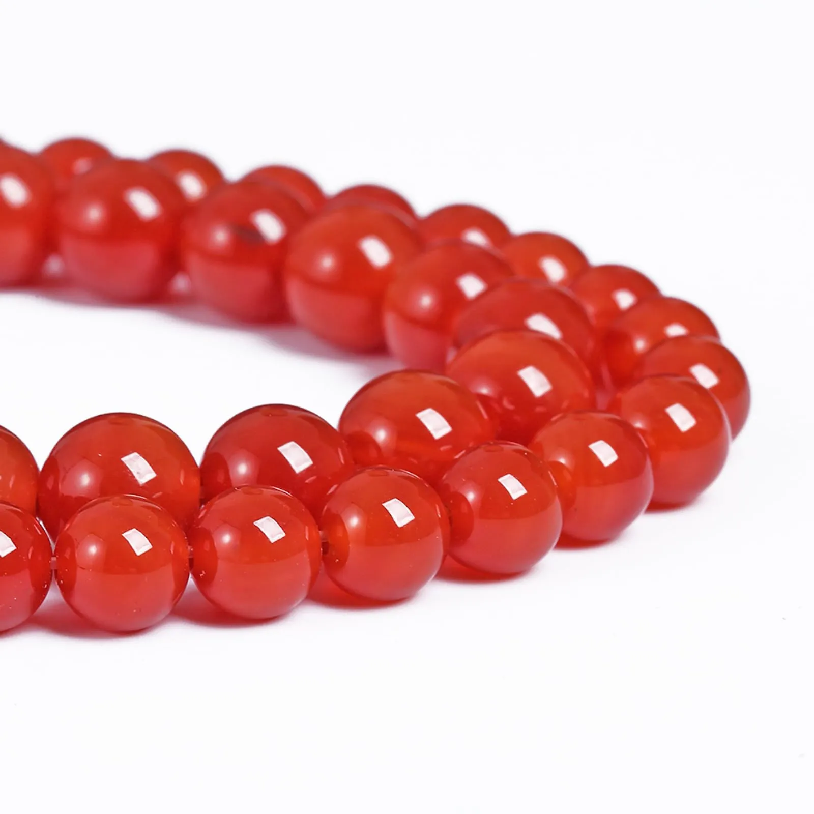 Jiejinyu Perline in Agata Rossa Naturale 8 mm, 46 Pezzi - immagine 3