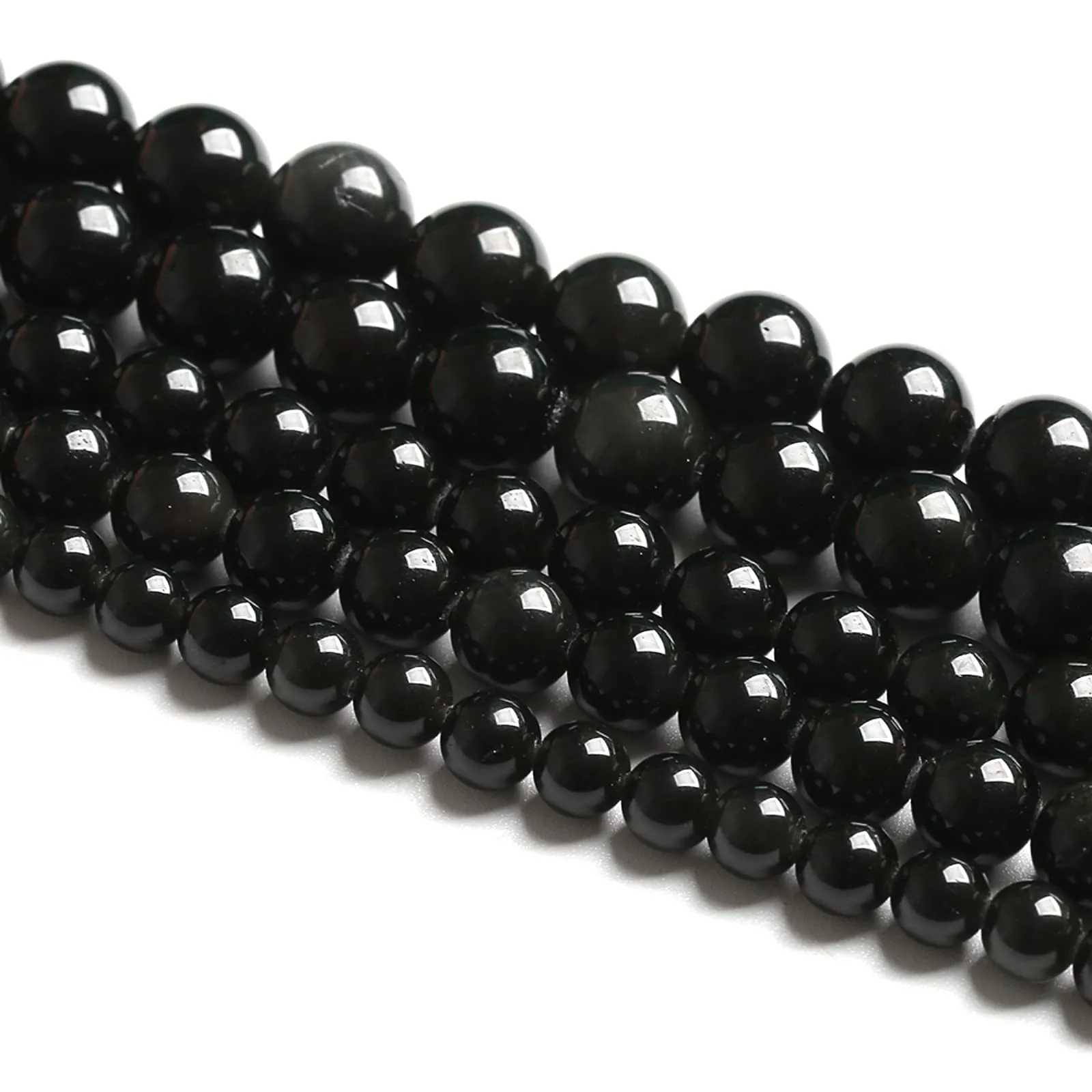 Jiejinyu Perline in Ossidiana Nera 12mm, 32 Pezzi - immagine 2