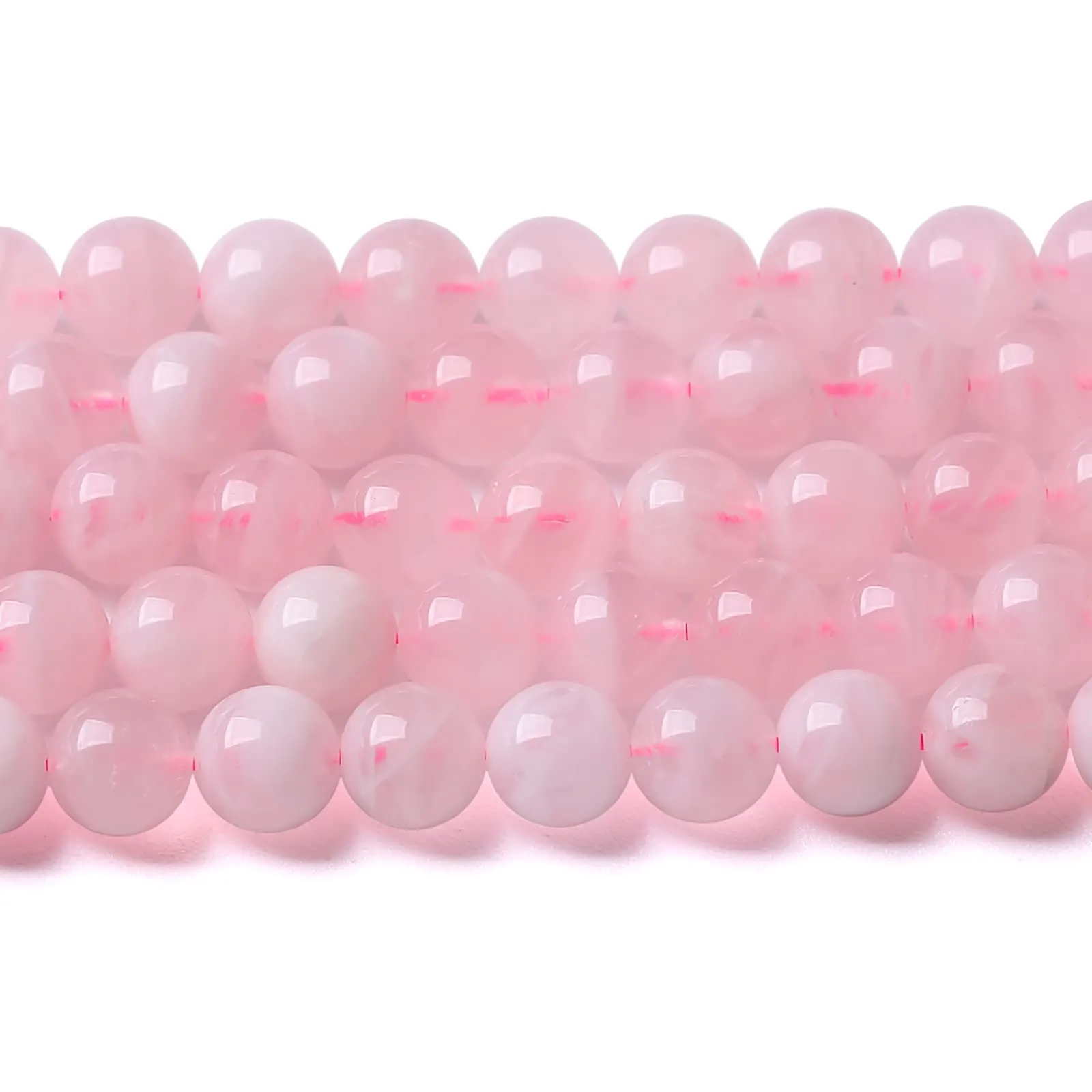 jiejinyu Pietre Preziose Naturali in Quarzo Rosa del Madagascar, 6mm, 60 pezzi - immagine 1