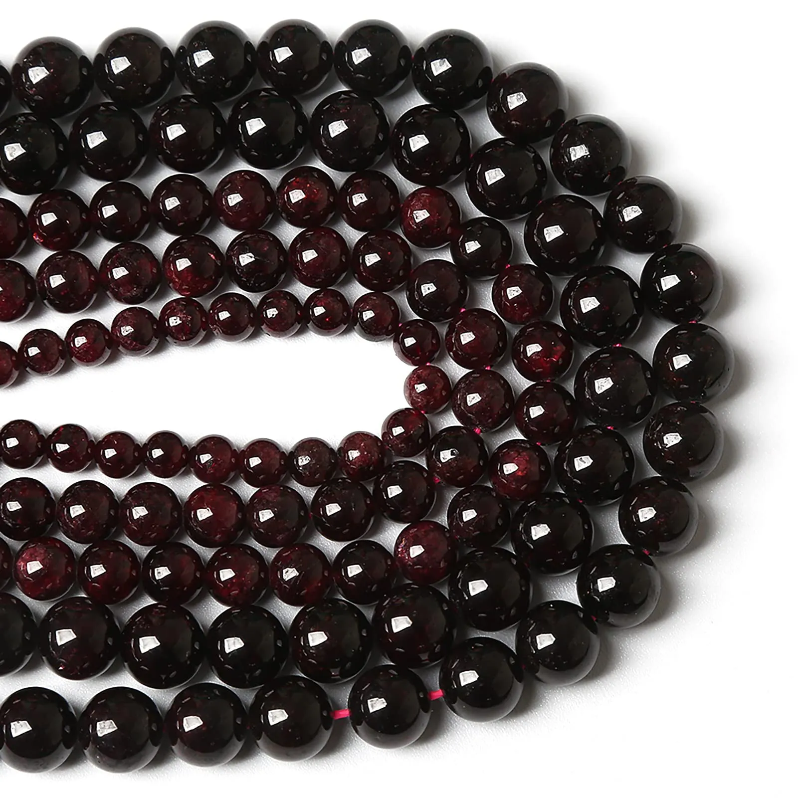 jiejinyu Perle di Granato Naturale 6 mm, 60 Pezzi - immagine 3
